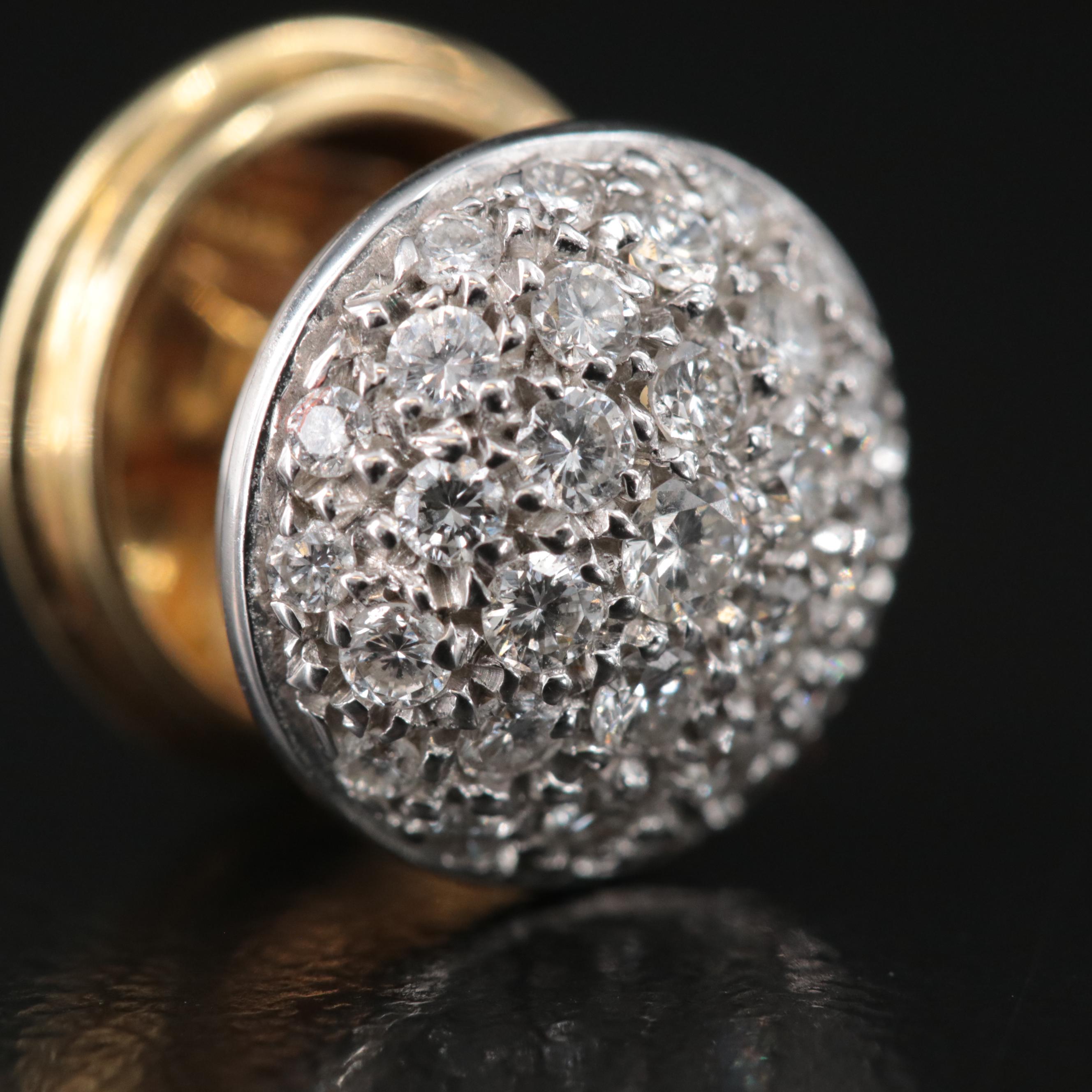 18K Two-Tone 0.58 CTW Diamond Pin