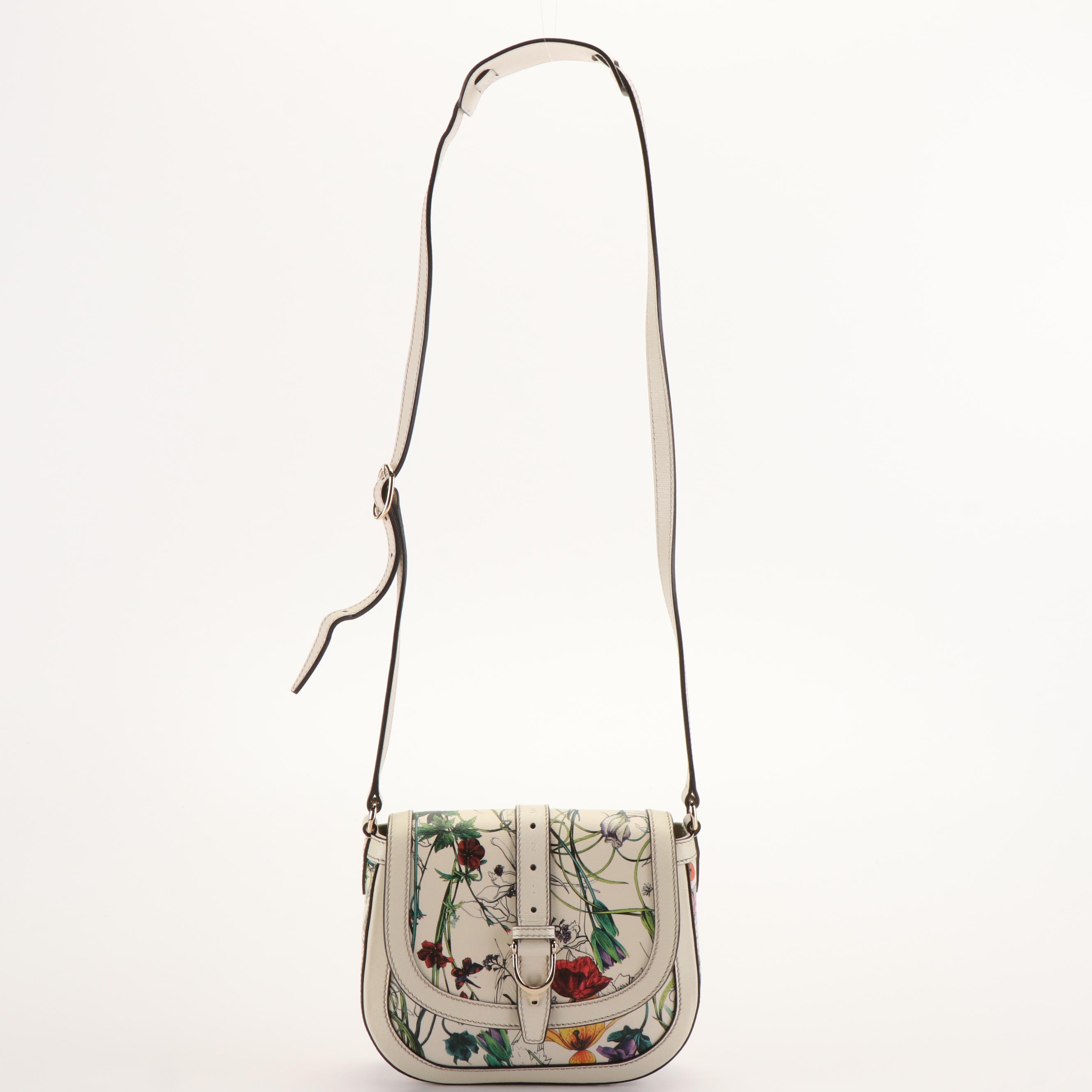Gucci Nice Floral Printed Leather Shoulder Bag