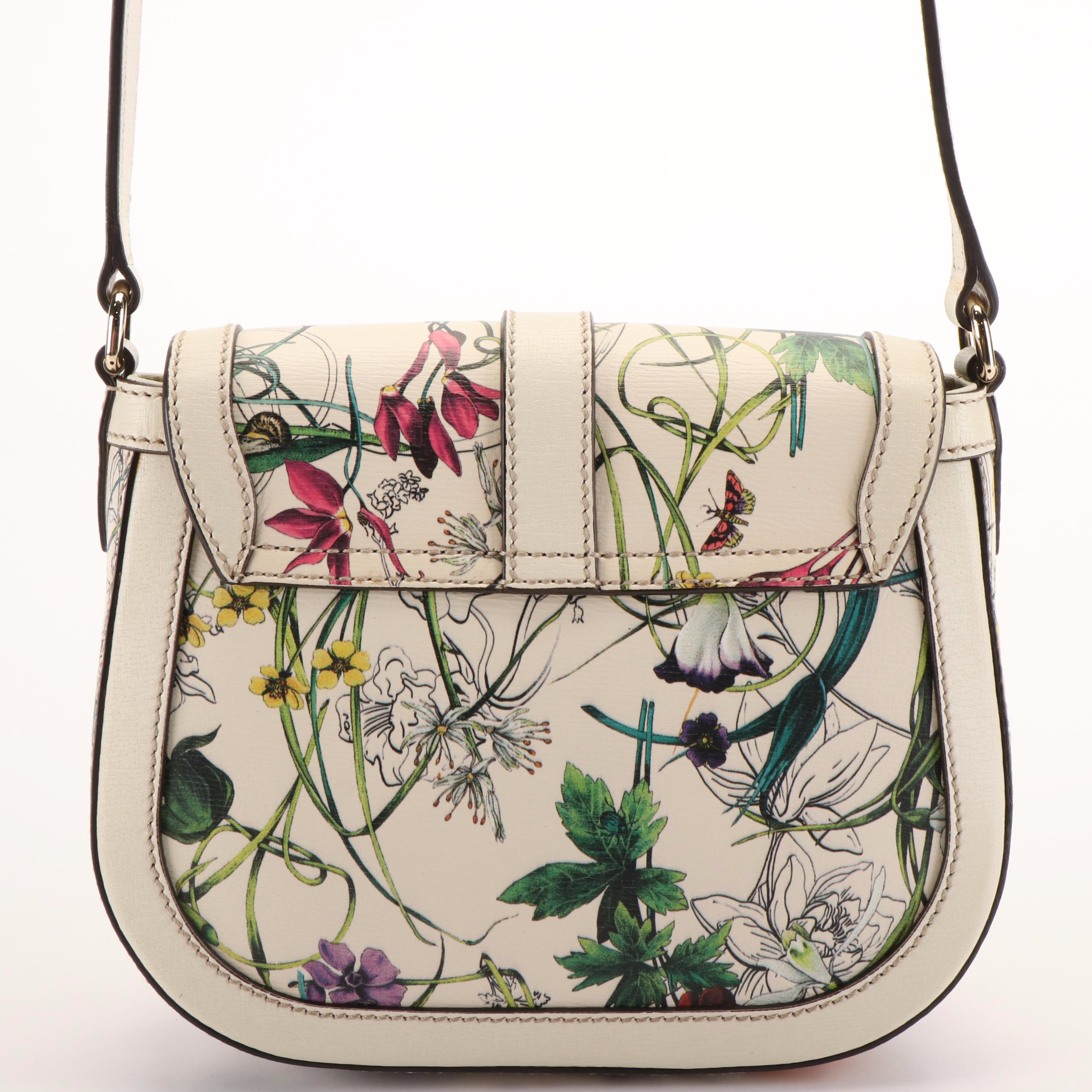 Gucci Nice Floral Printed Leather Shoulder Bag