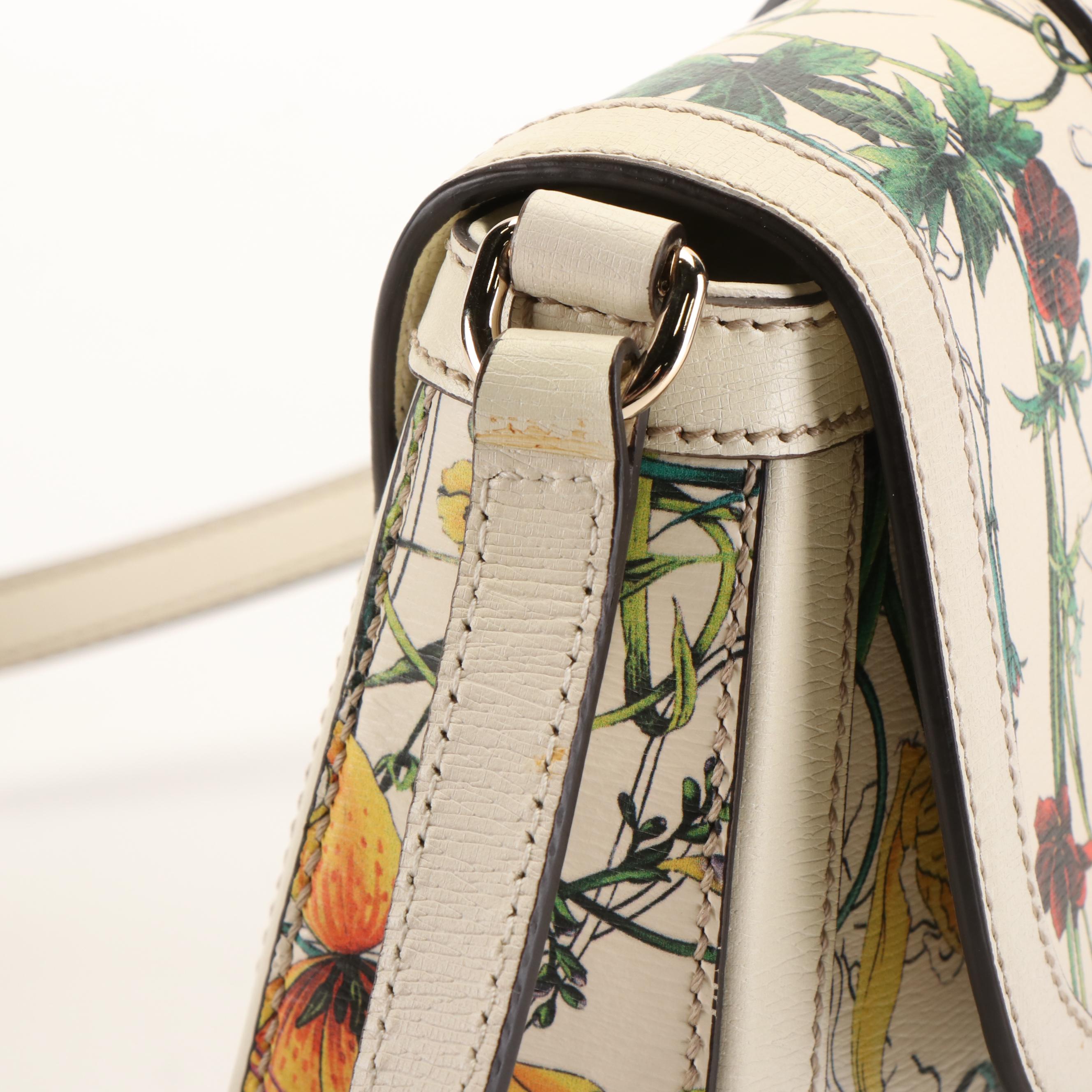 Gucci Nice Floral Printed Leather Shoulder Bag