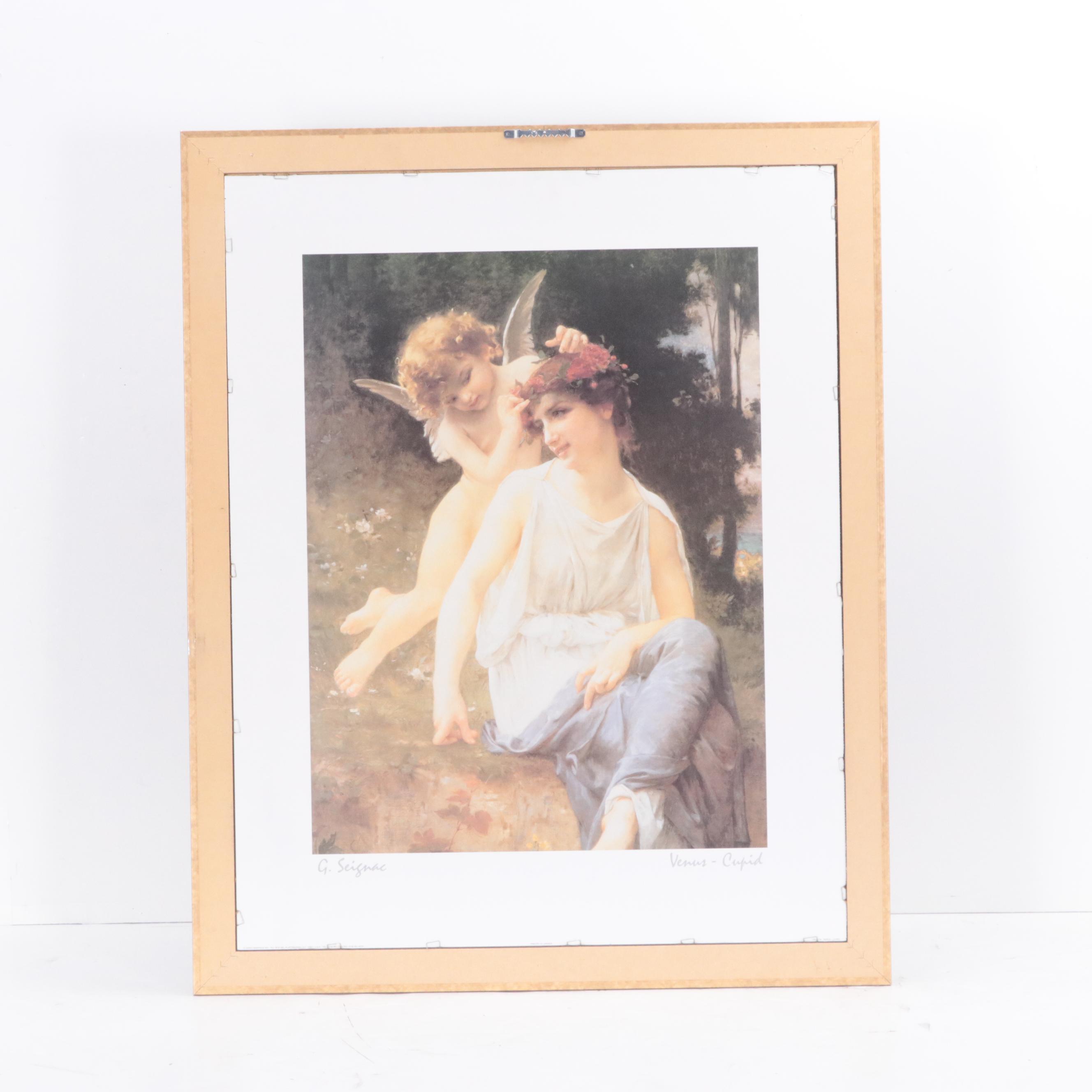 Photomechanical Print of Japanese Kabuki Figures, Late 20th Century