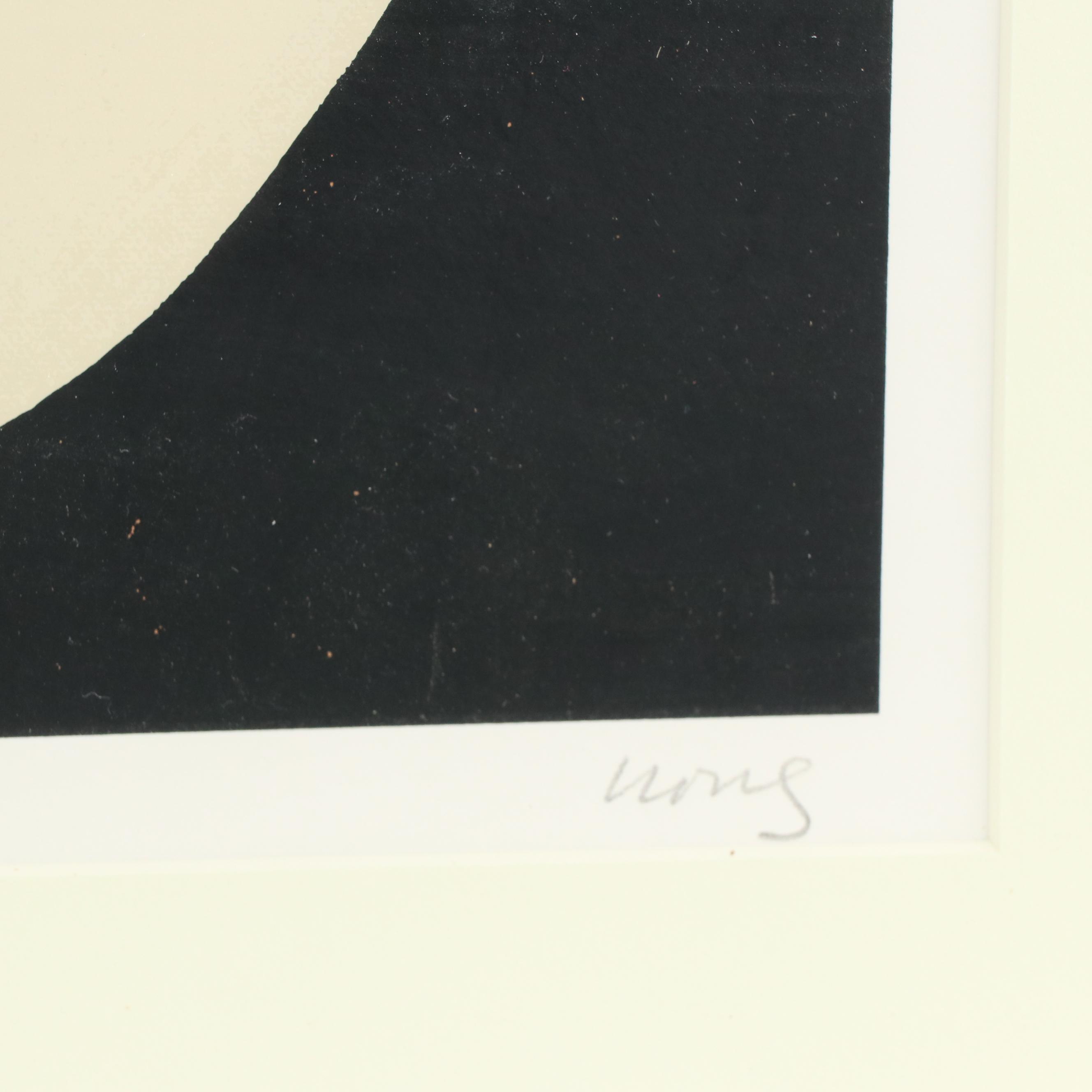 Han Kisuk Serigraph of Seated Nude Female Figure "Flute Player"