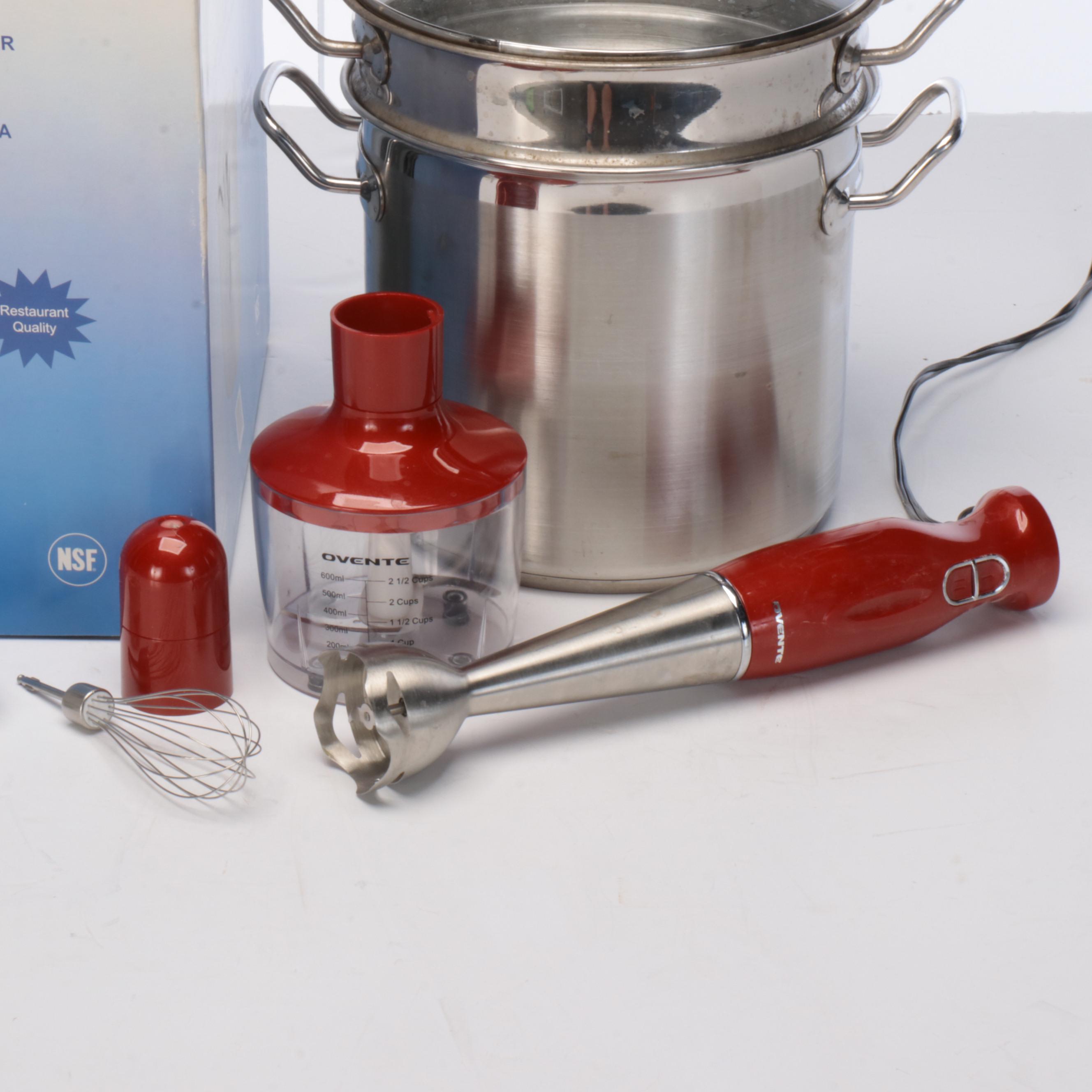 Polar Ware Aluminum Stock Pot with Ovente Immersion Blender and More