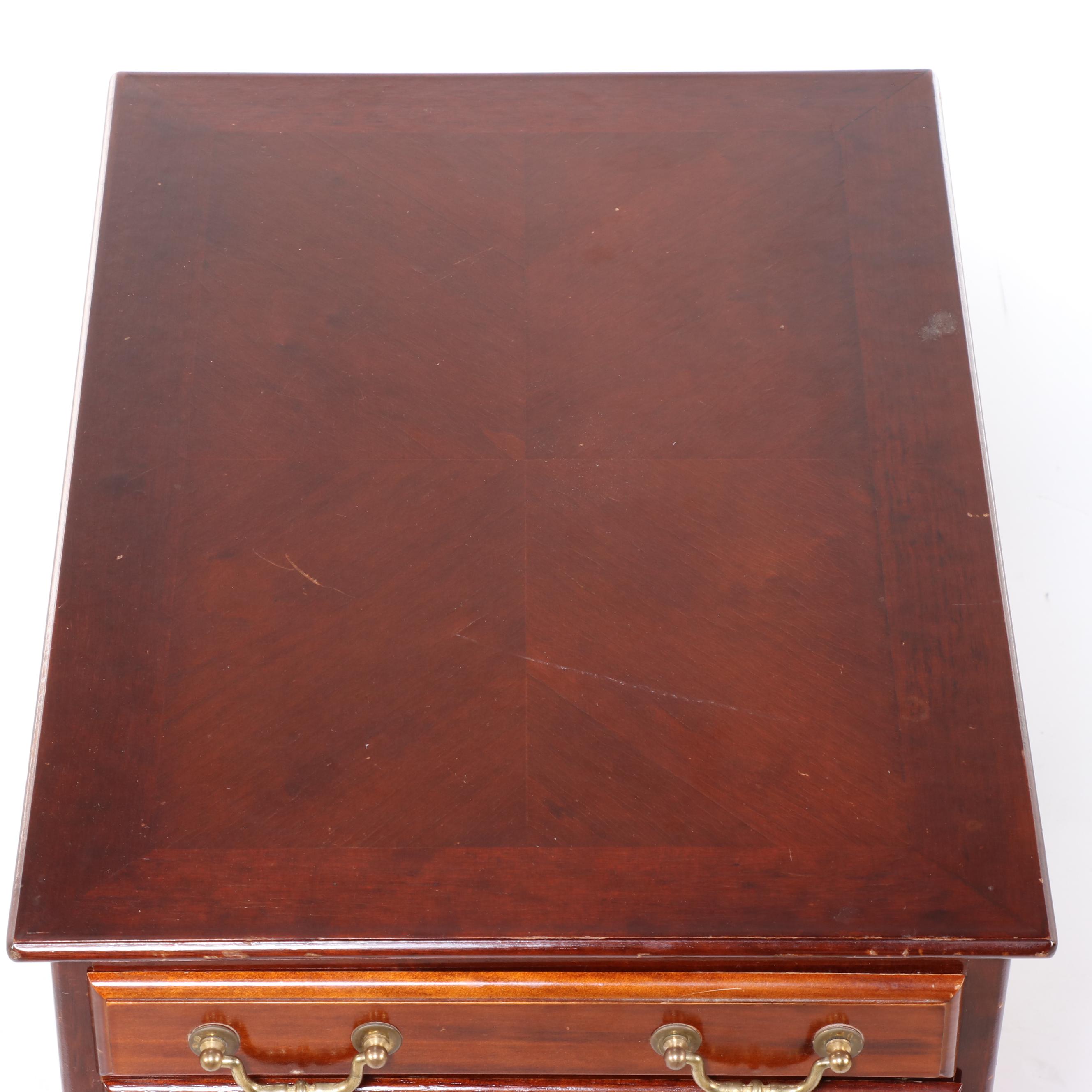 Chippendale Style Mahogany-Stained Side Table with Three Folding Tray Tables