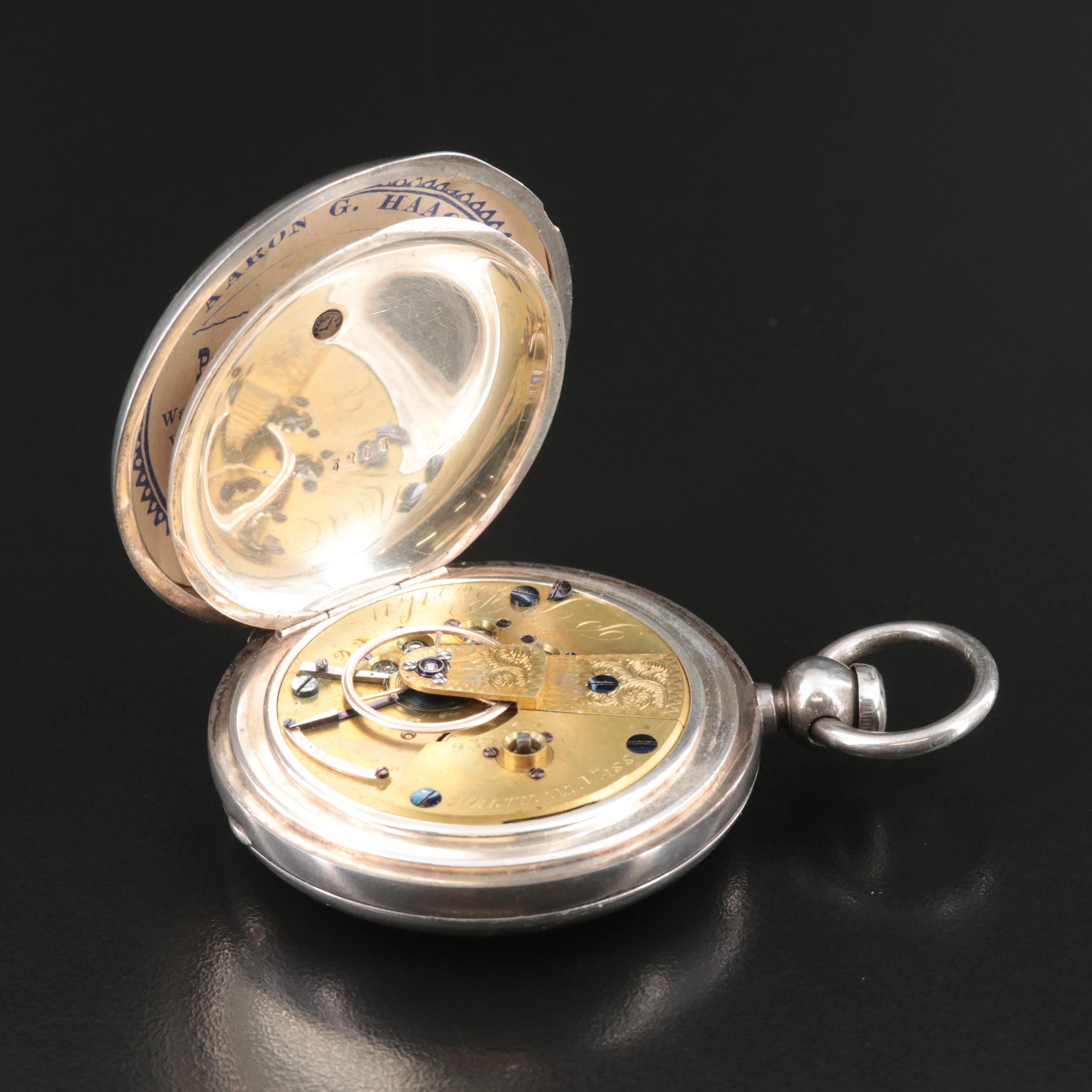 1863 American Watch Co. 800 Silver Pocket Watch