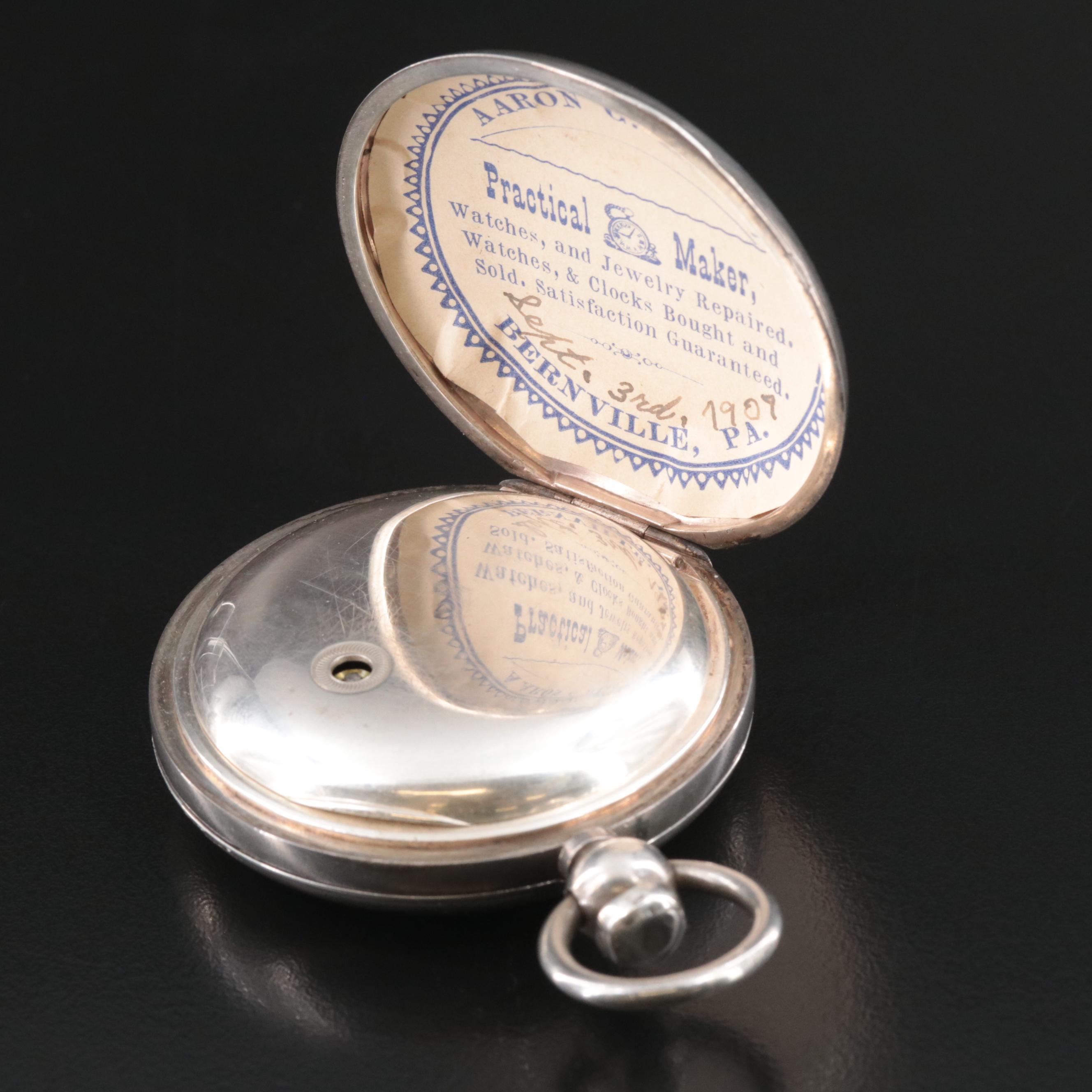 1863 American Watch Co. 800 Silver Pocket Watch