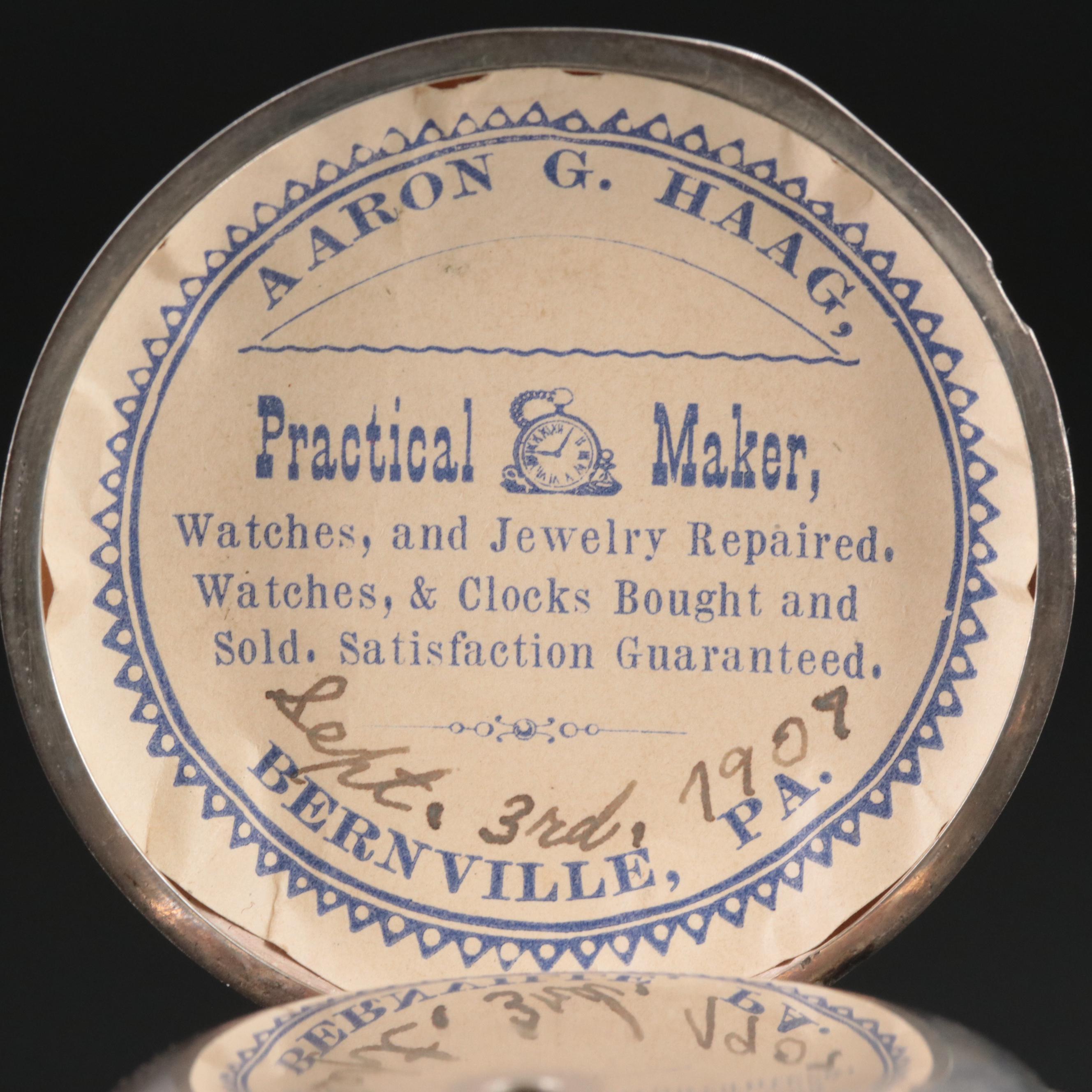 1863 American Watch Co. 800 Silver Pocket Watch