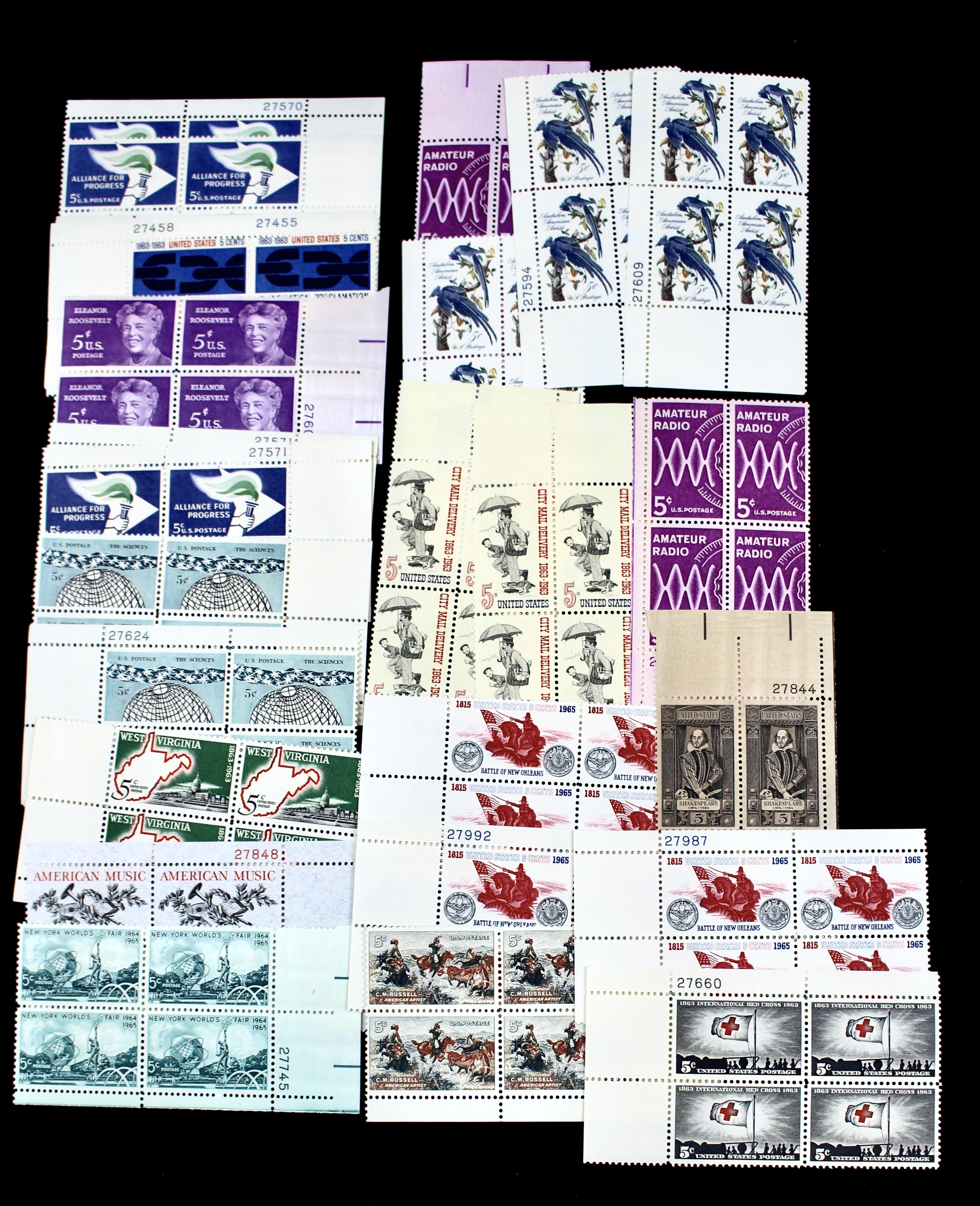 450 U.S. Postage Stamp Plate Blocks
