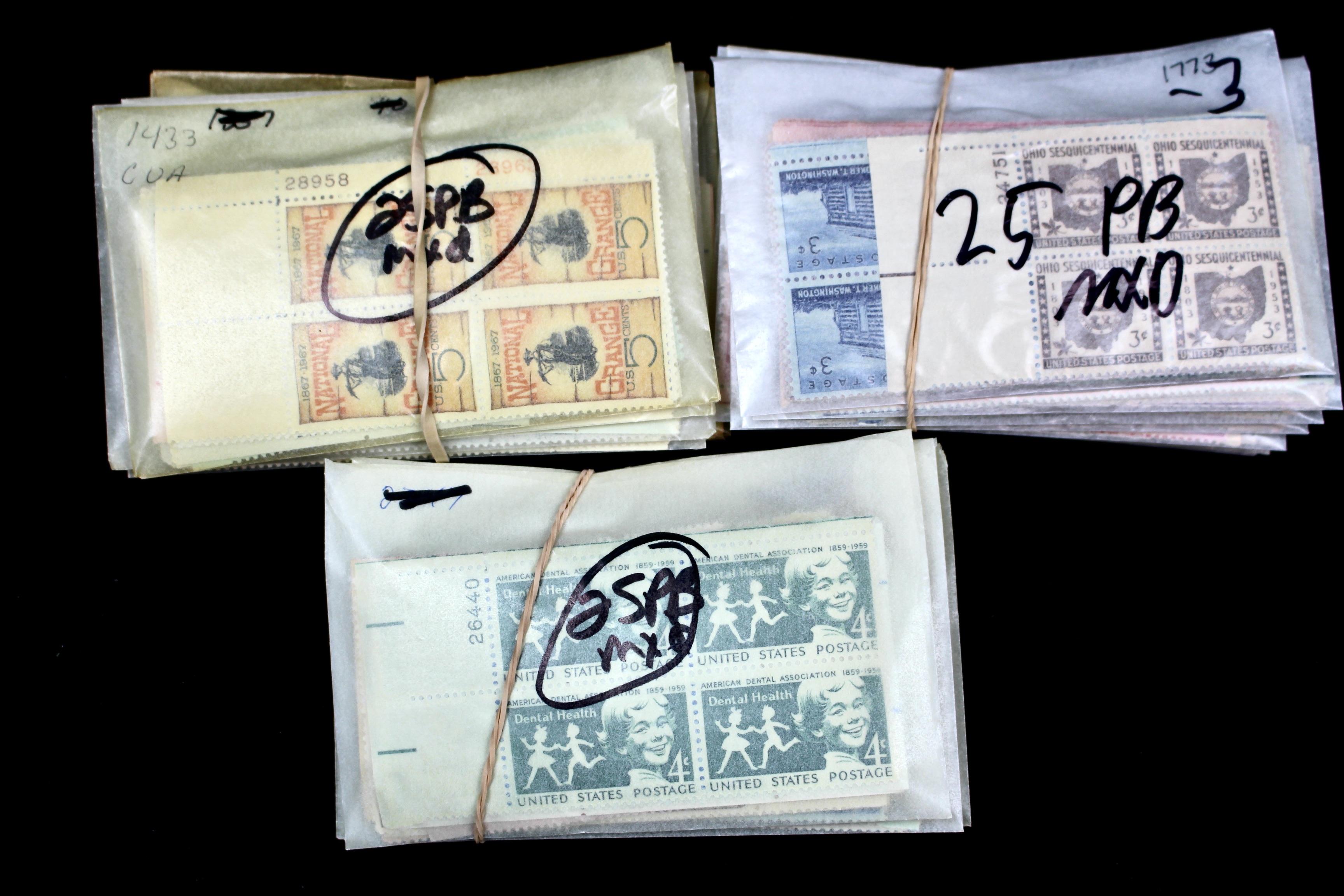 450 U.S. Postage Stamp Plate Blocks