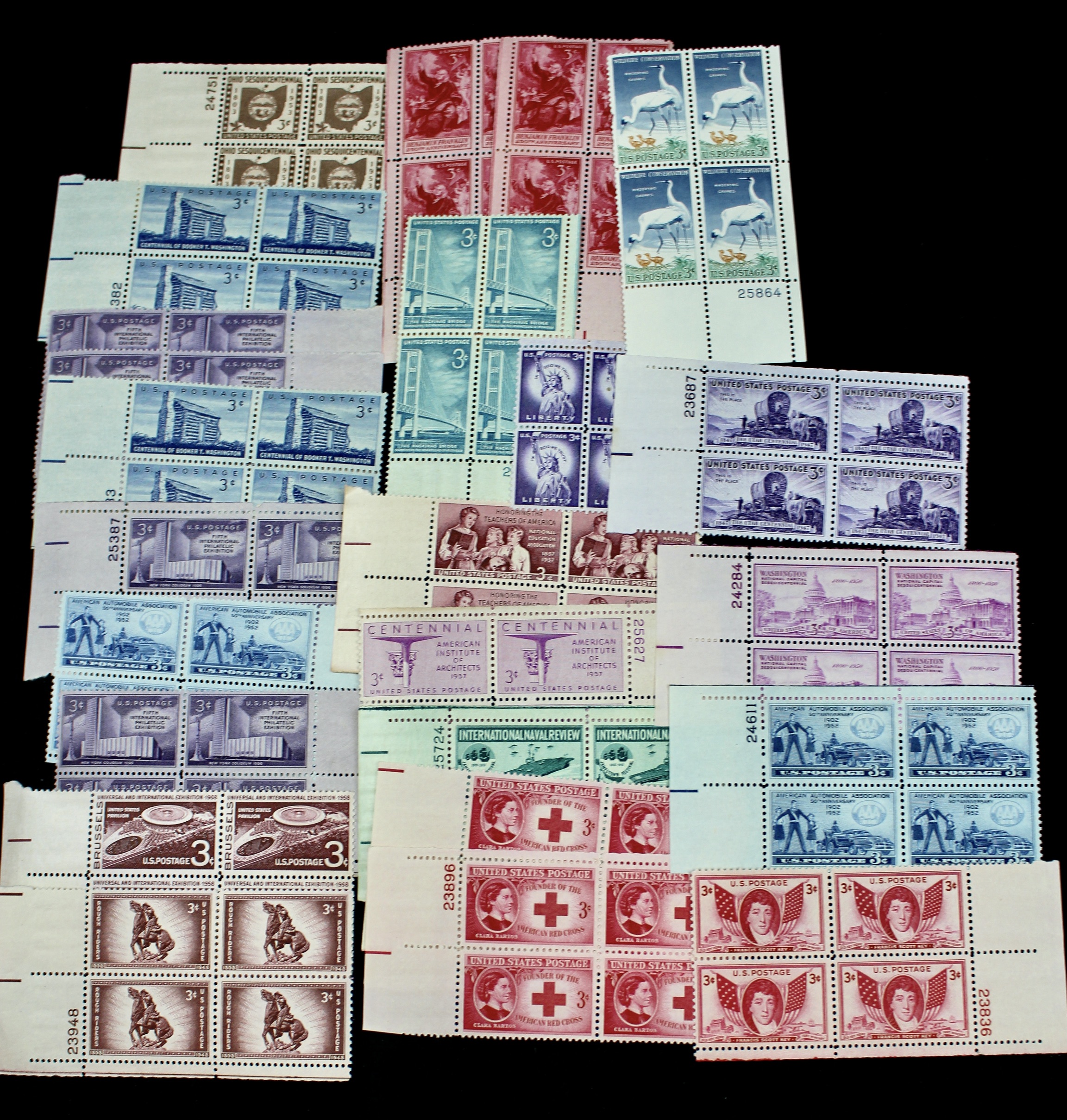 450 U.S. Postage Stamp Plate Blocks