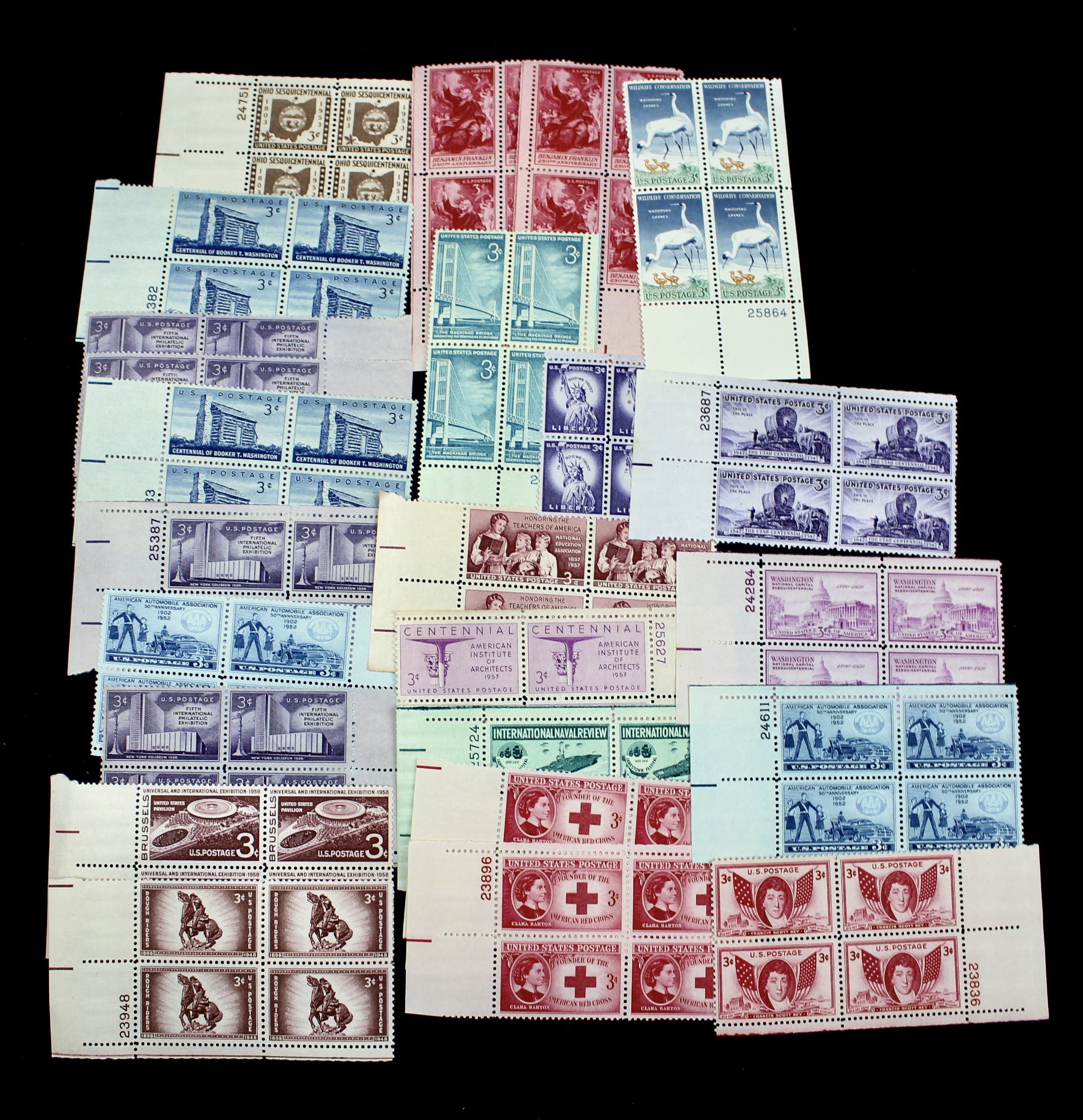 450 U.S. Postage Stamp Plate Blocks