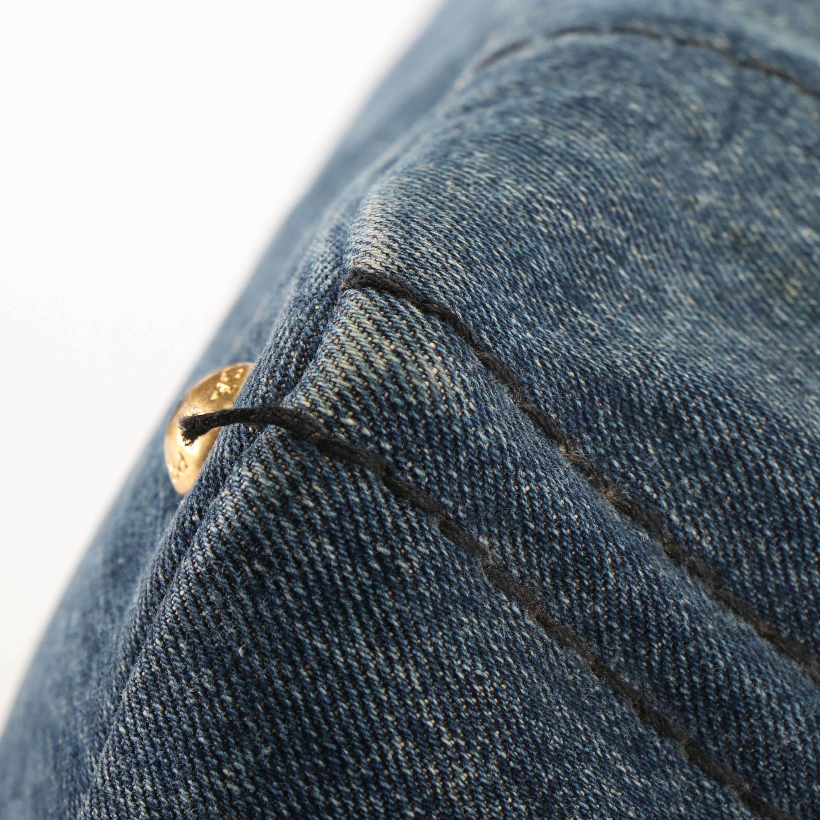 Prada Canapa Logo Denim Tote Bag