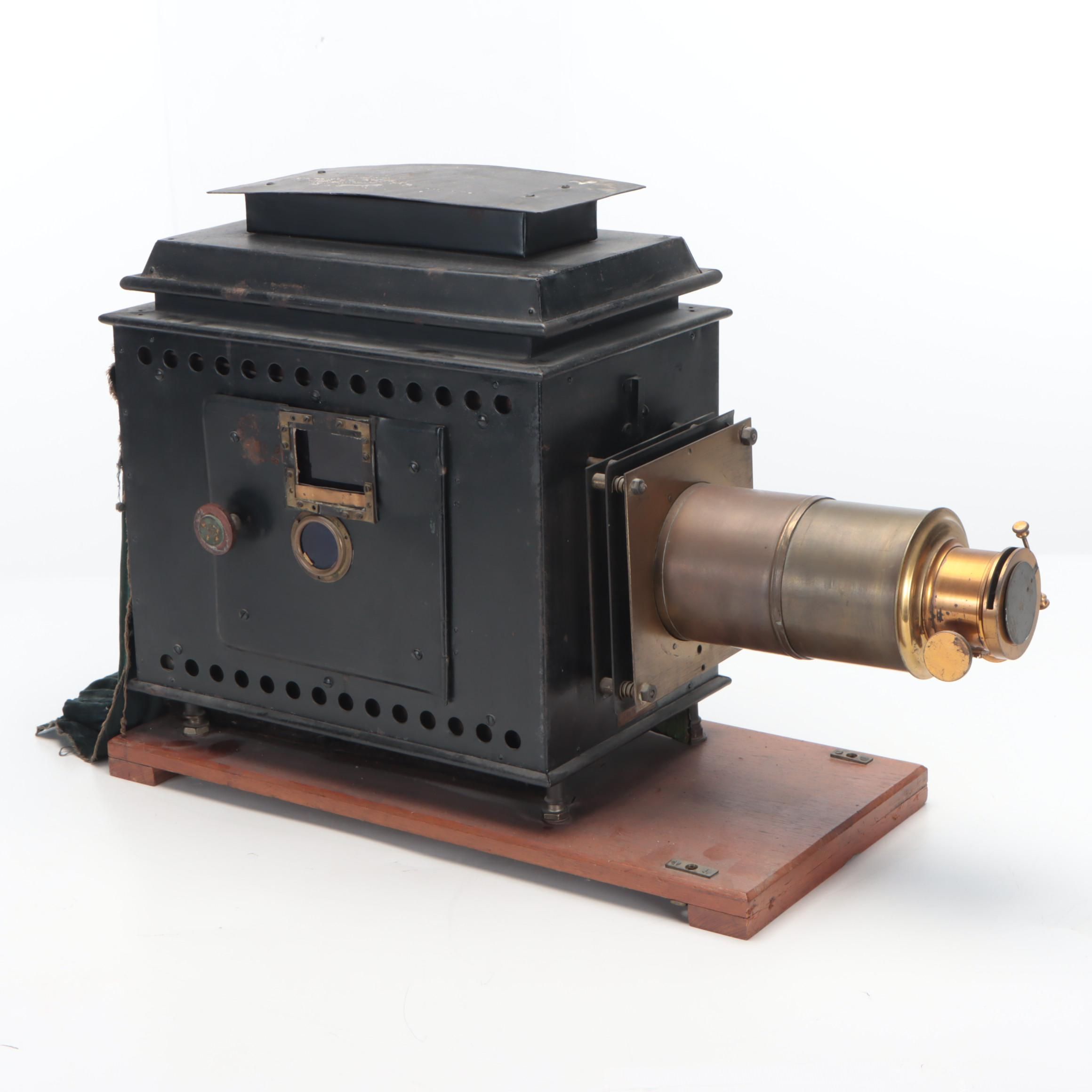 Victorian Magic Lantern Type Slide Projector, Adapted Early 20th Century