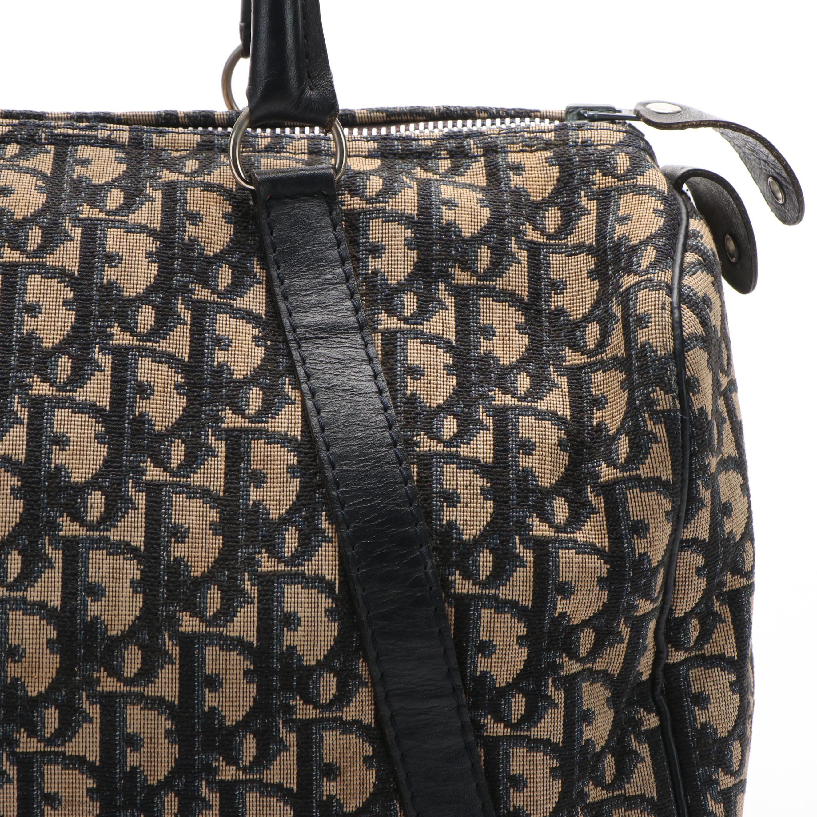 Christian Dior Trotter Boston Bag in Canvas and Leather