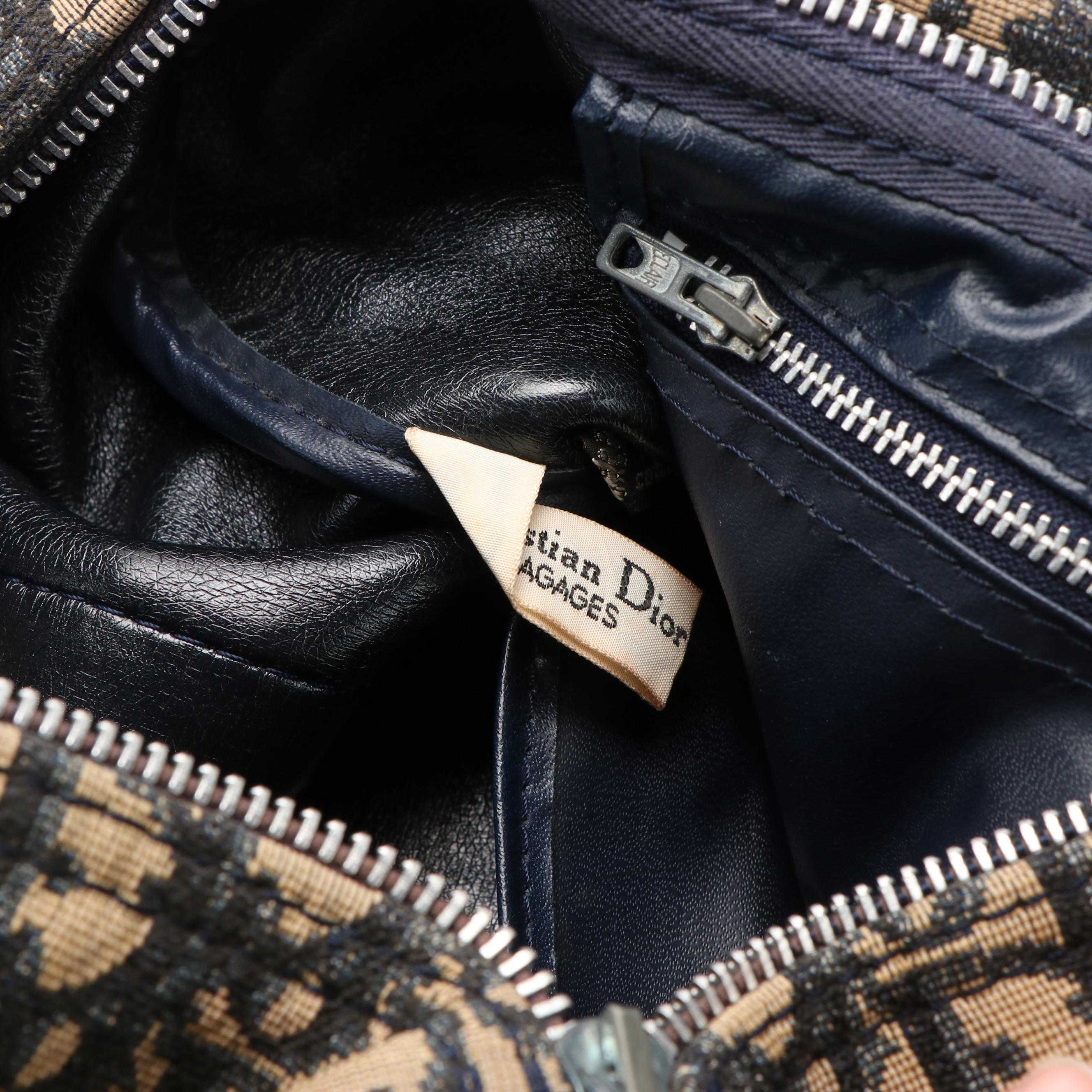 Christian Dior Trotter Boston Bag in Canvas and Leather