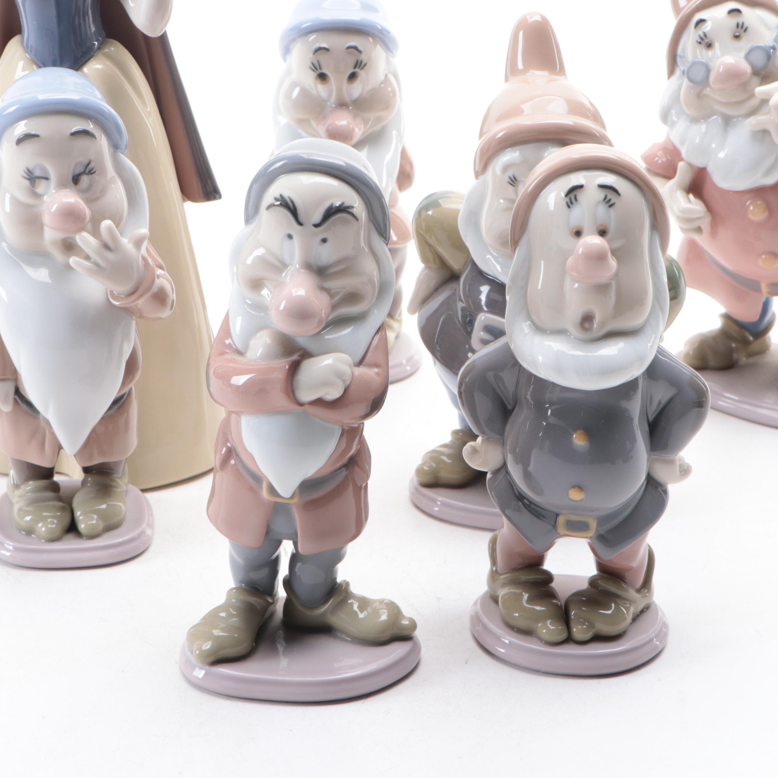 Lladró Disney "Snow White and the Seven Dwarfs" Porcelain Figurines