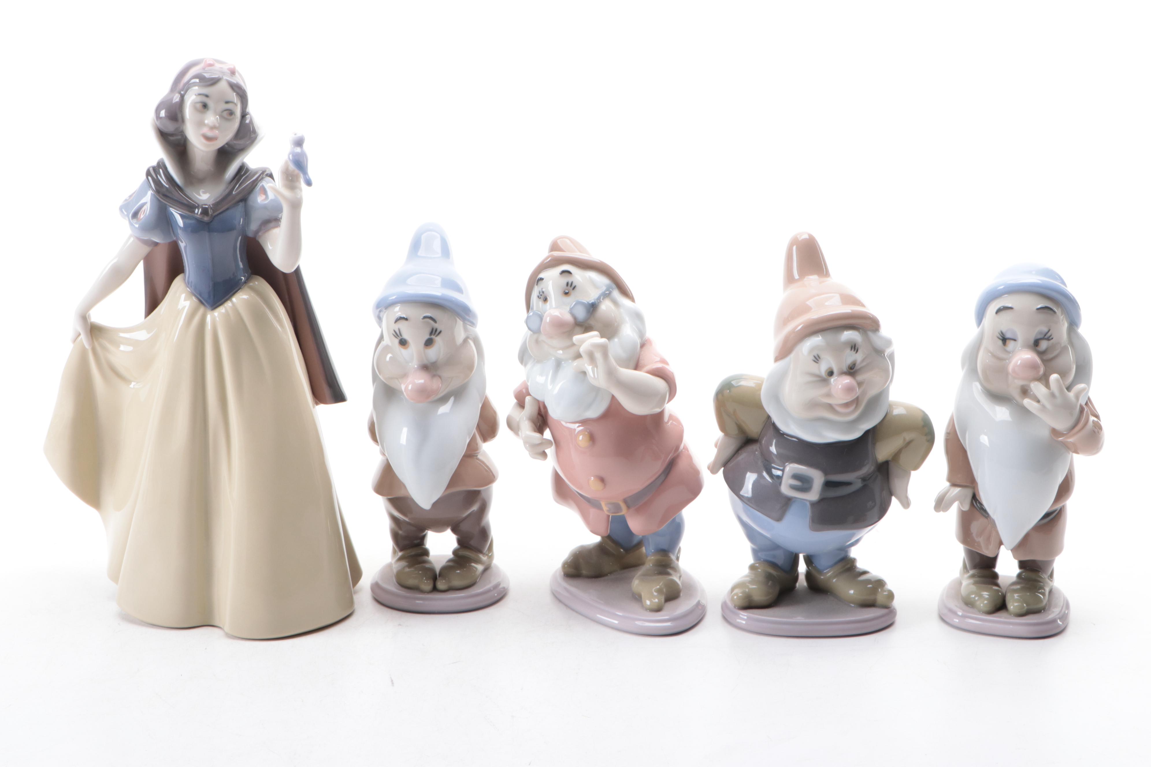 Lladró Disney "Snow White and the Seven Dwarfs" Porcelain Figurines