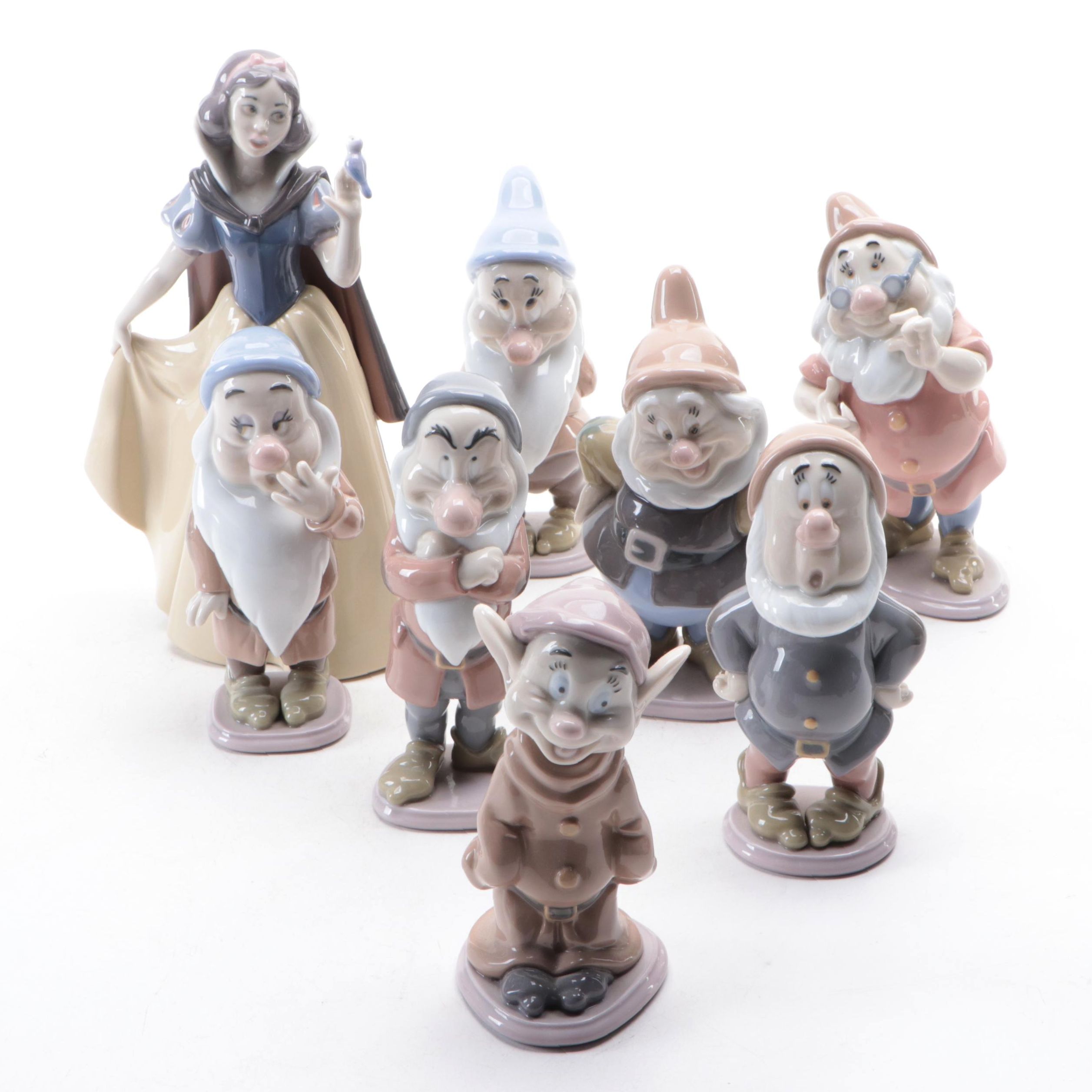Lladró Disney "Snow White and the Seven Dwarfs" Porcelain Figurines