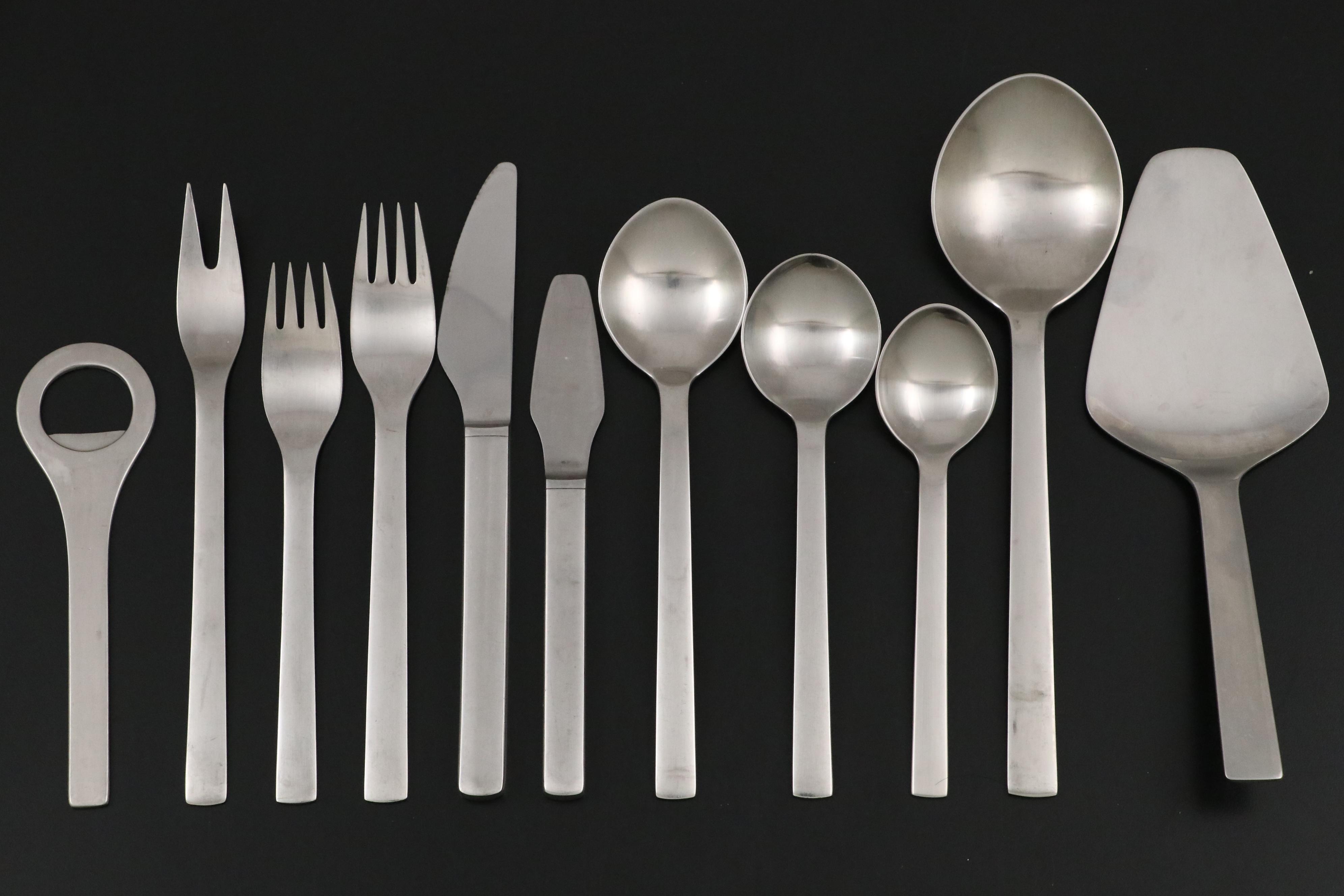 Georg Jensen Stainless Steel Flatware with J. A. Henckels Bottle Opener