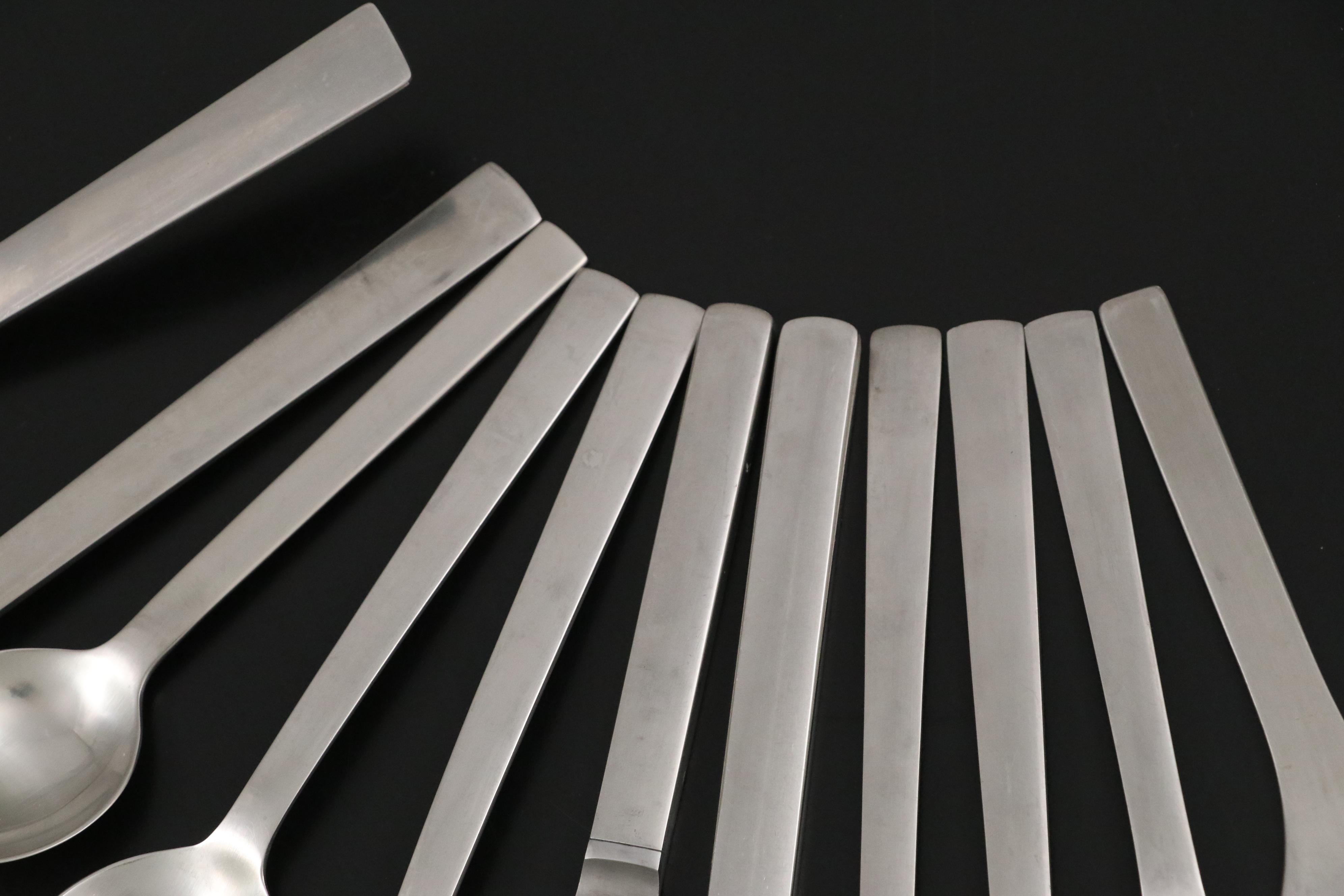 Georg Jensen Stainless Steel Flatware with J. A. Henckels Bottle Opener