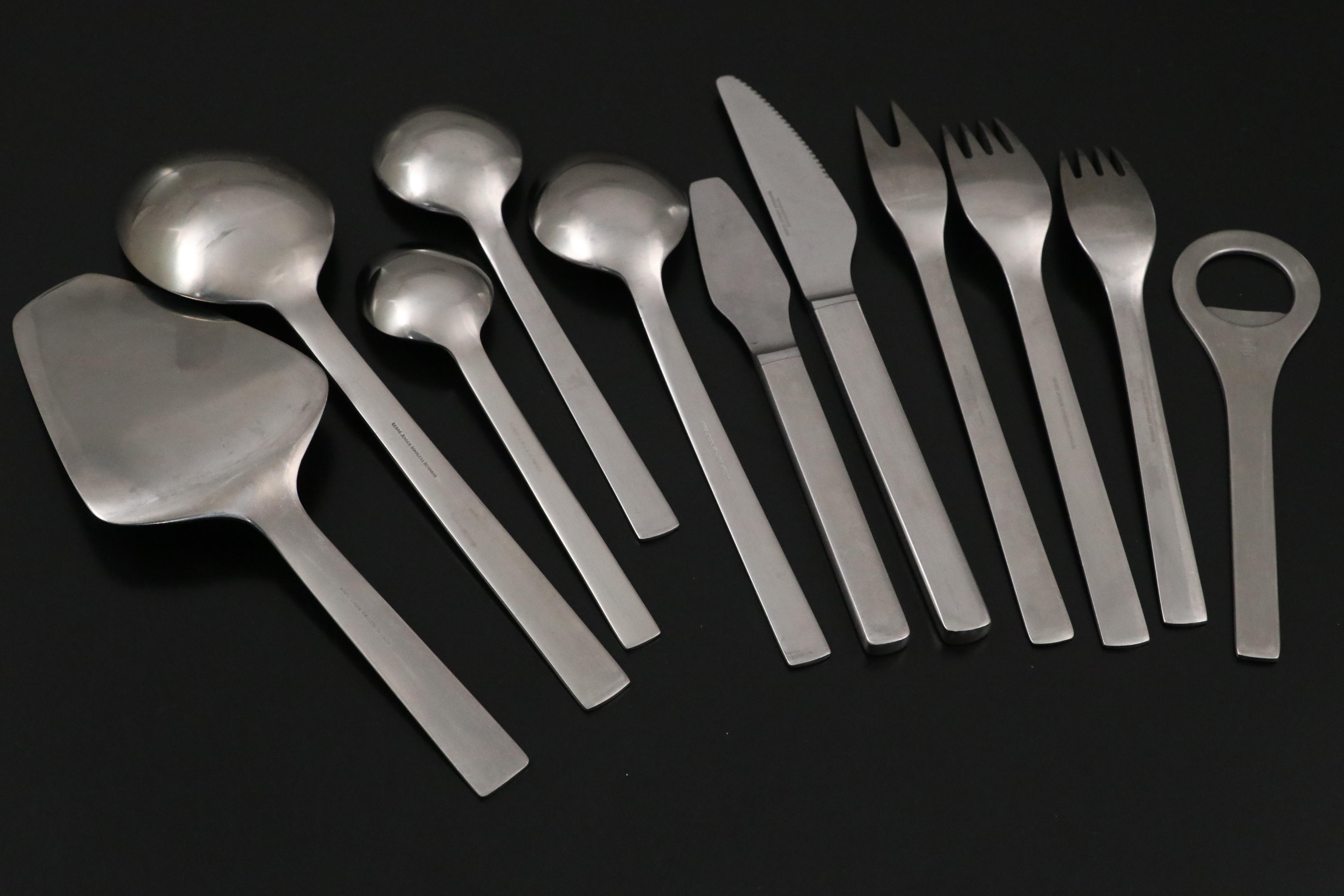 Georg Jensen Stainless Steel Flatware with J. A. Henckels Bottle Opener