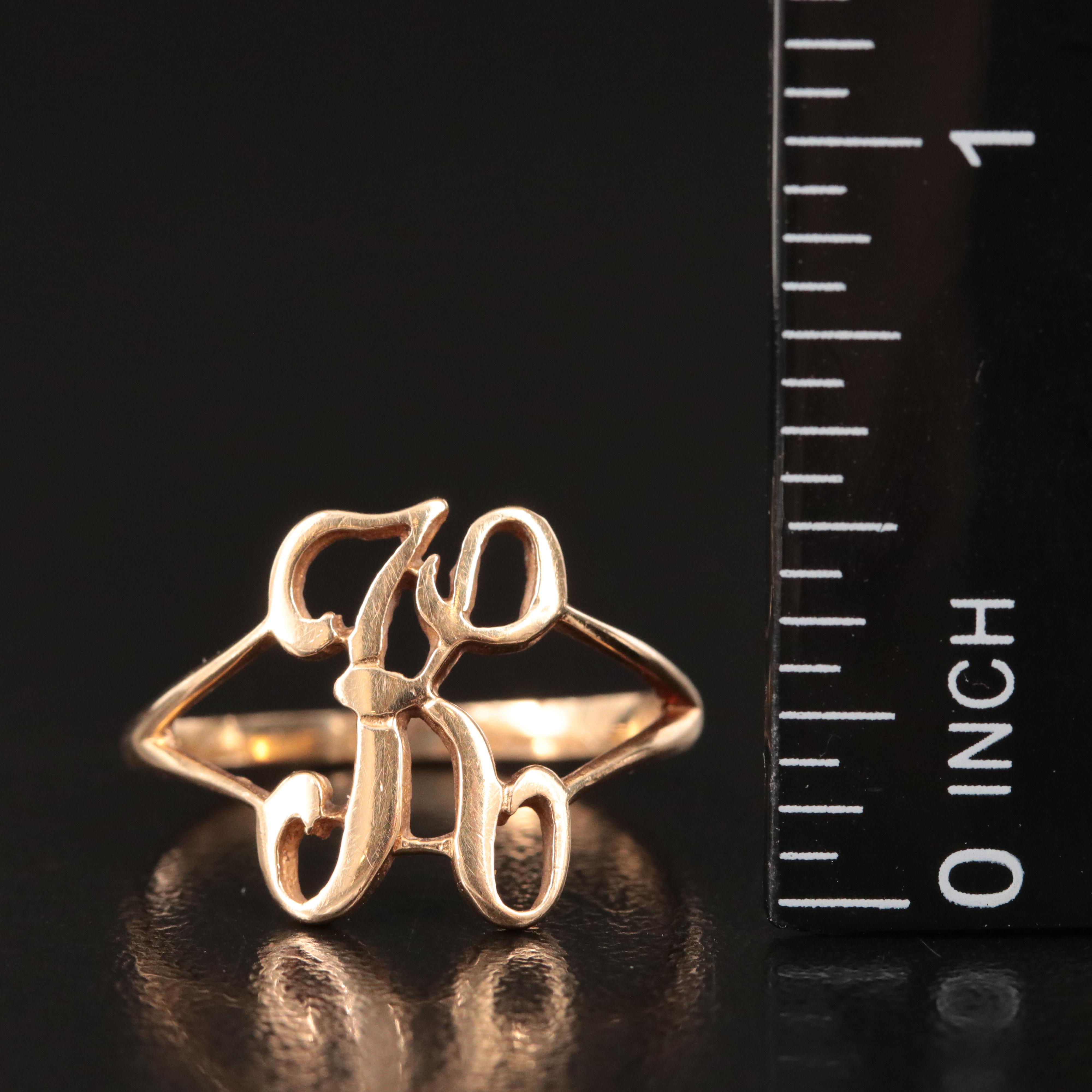 14K "K" Ring