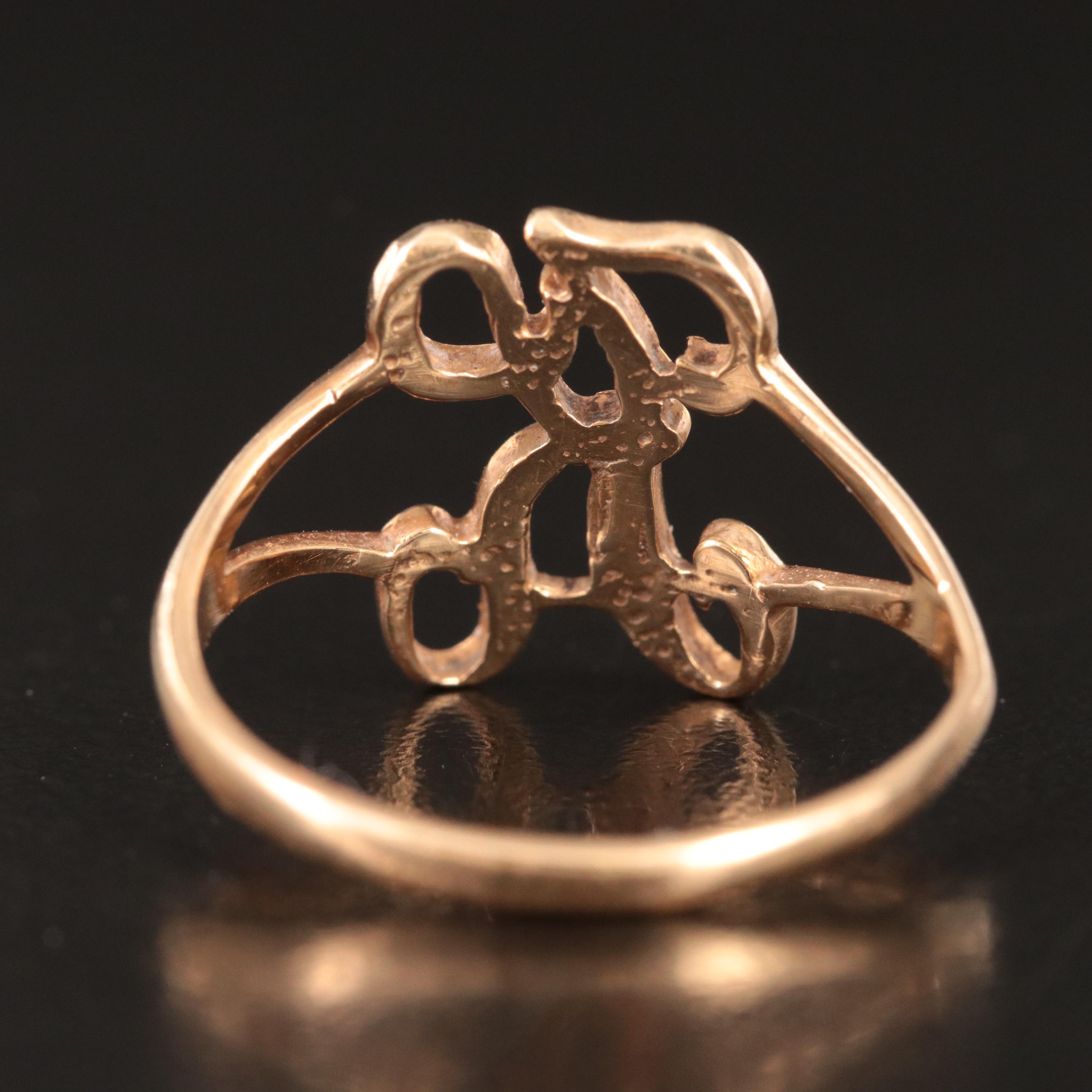 14K "K" Ring
