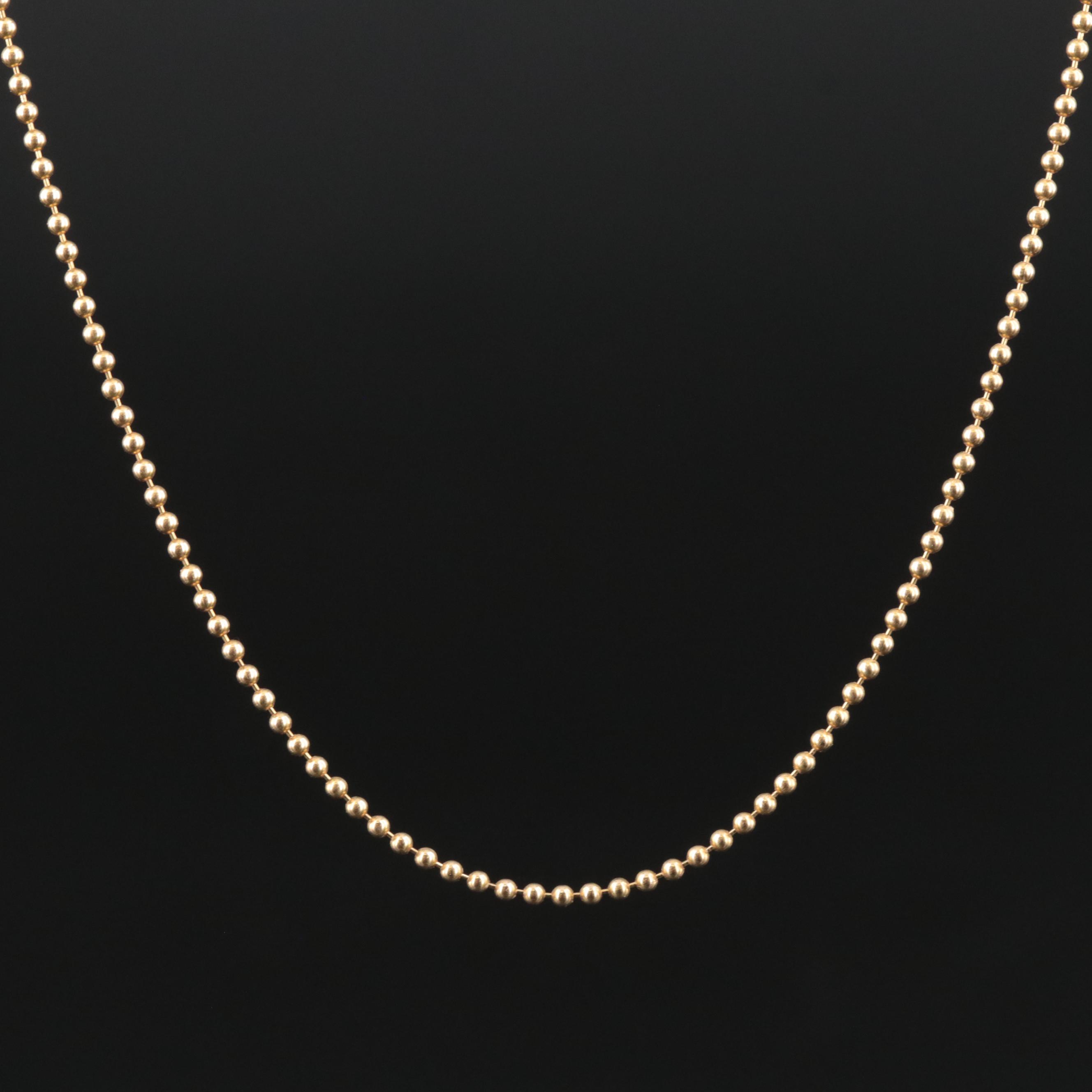 14K Beaded Chain Necklace