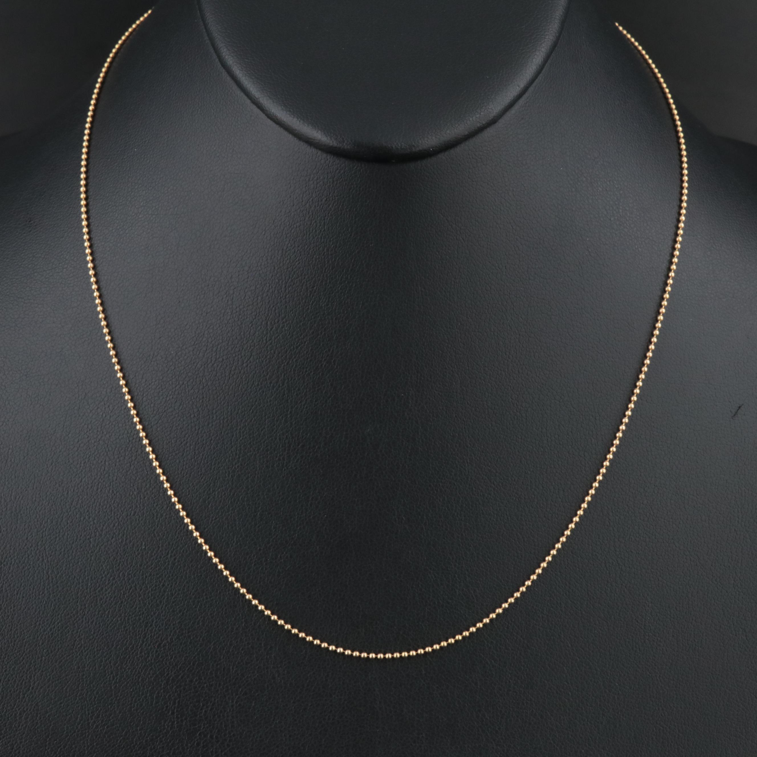 14K Beaded Chain Necklace