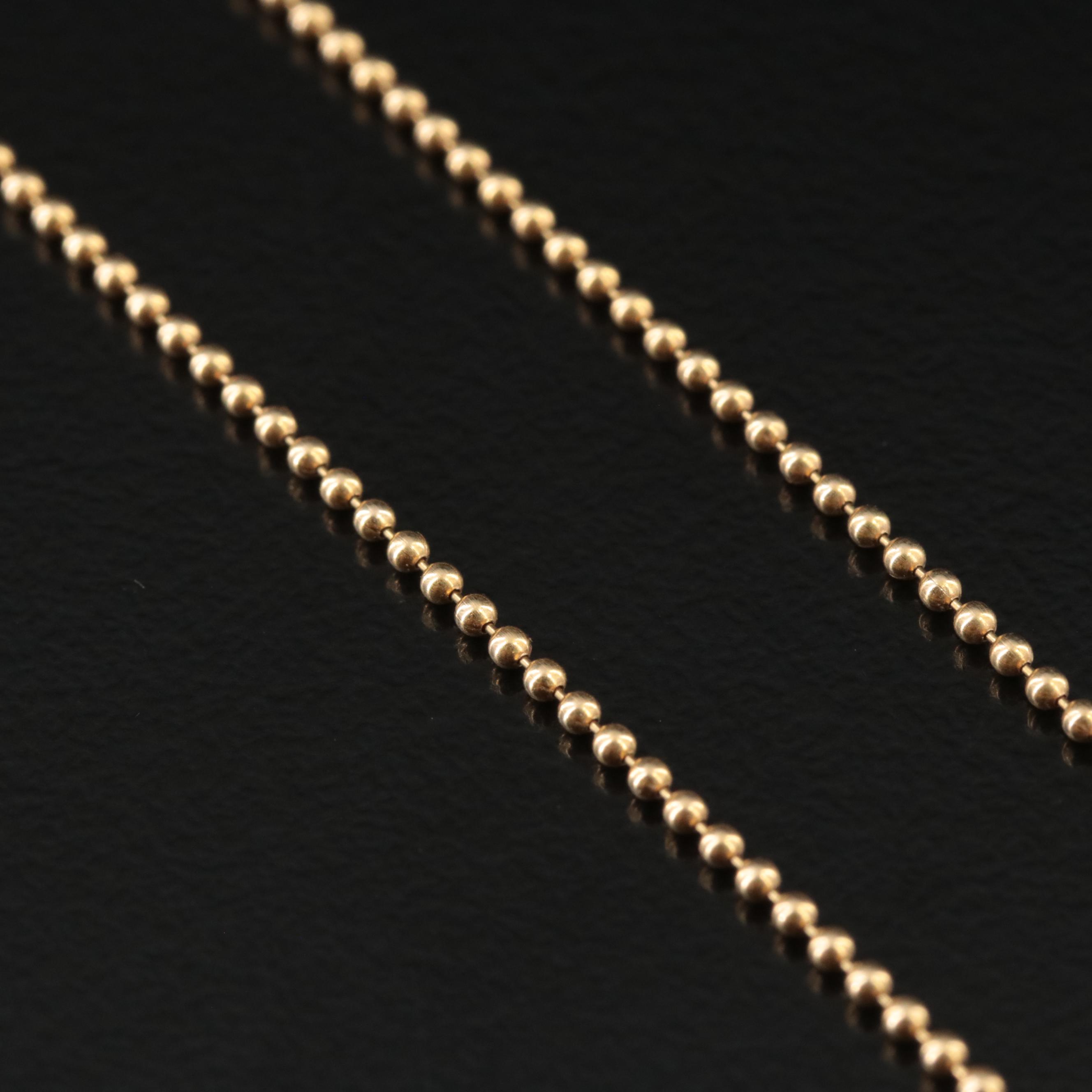 14K Beaded Chain Necklace