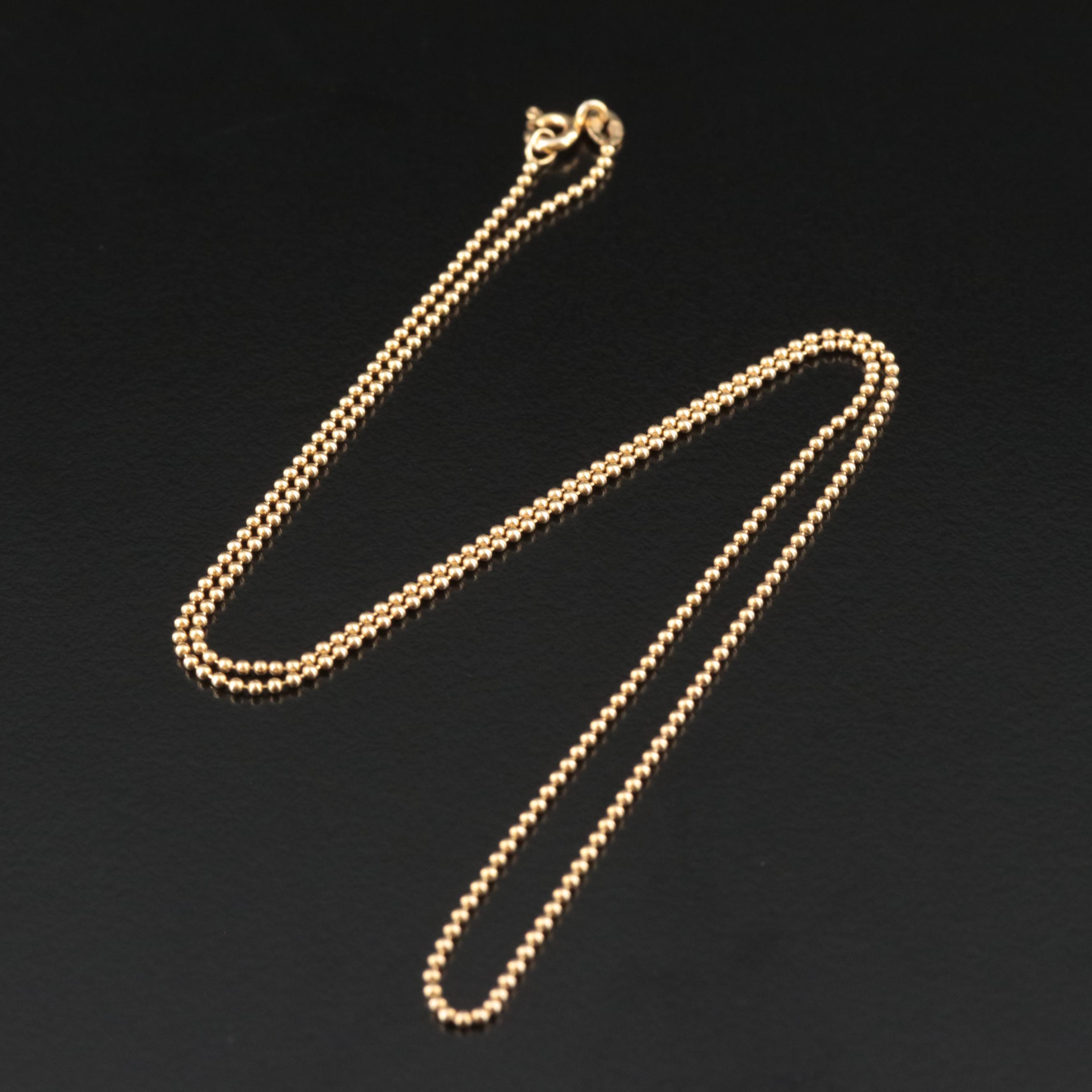 14K Beaded Chain Necklace