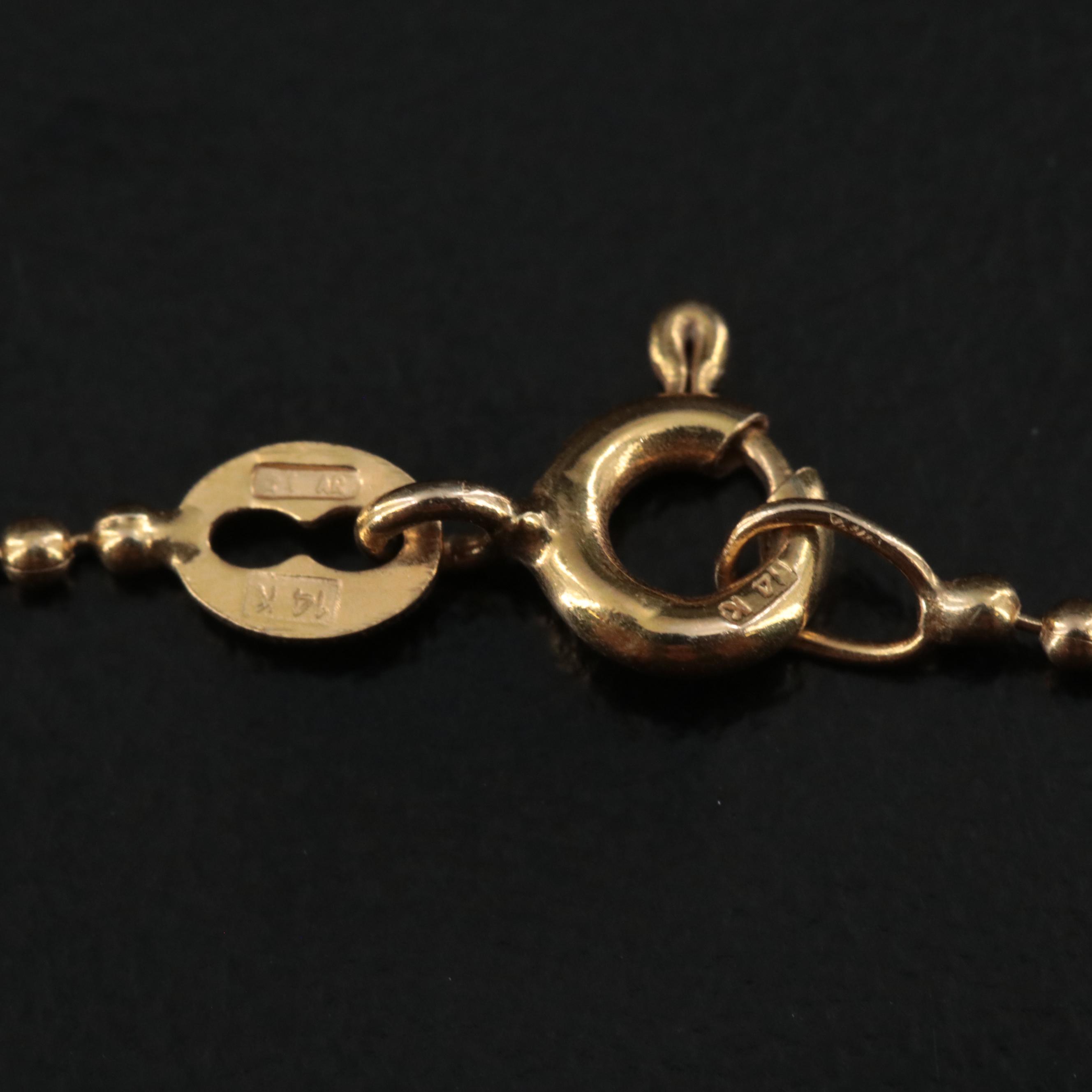 14K Beaded Chain Necklace