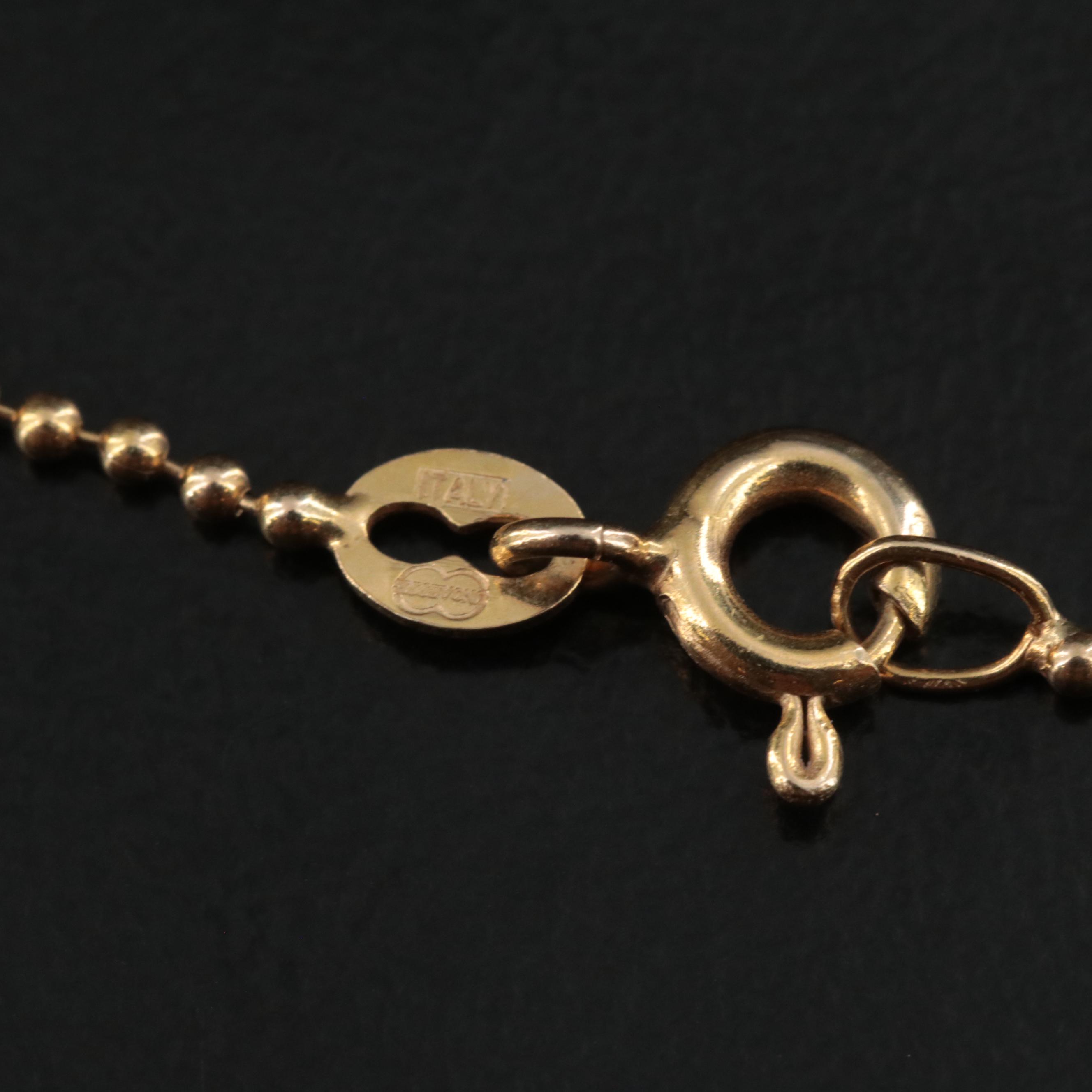 14K Beaded Chain Necklace