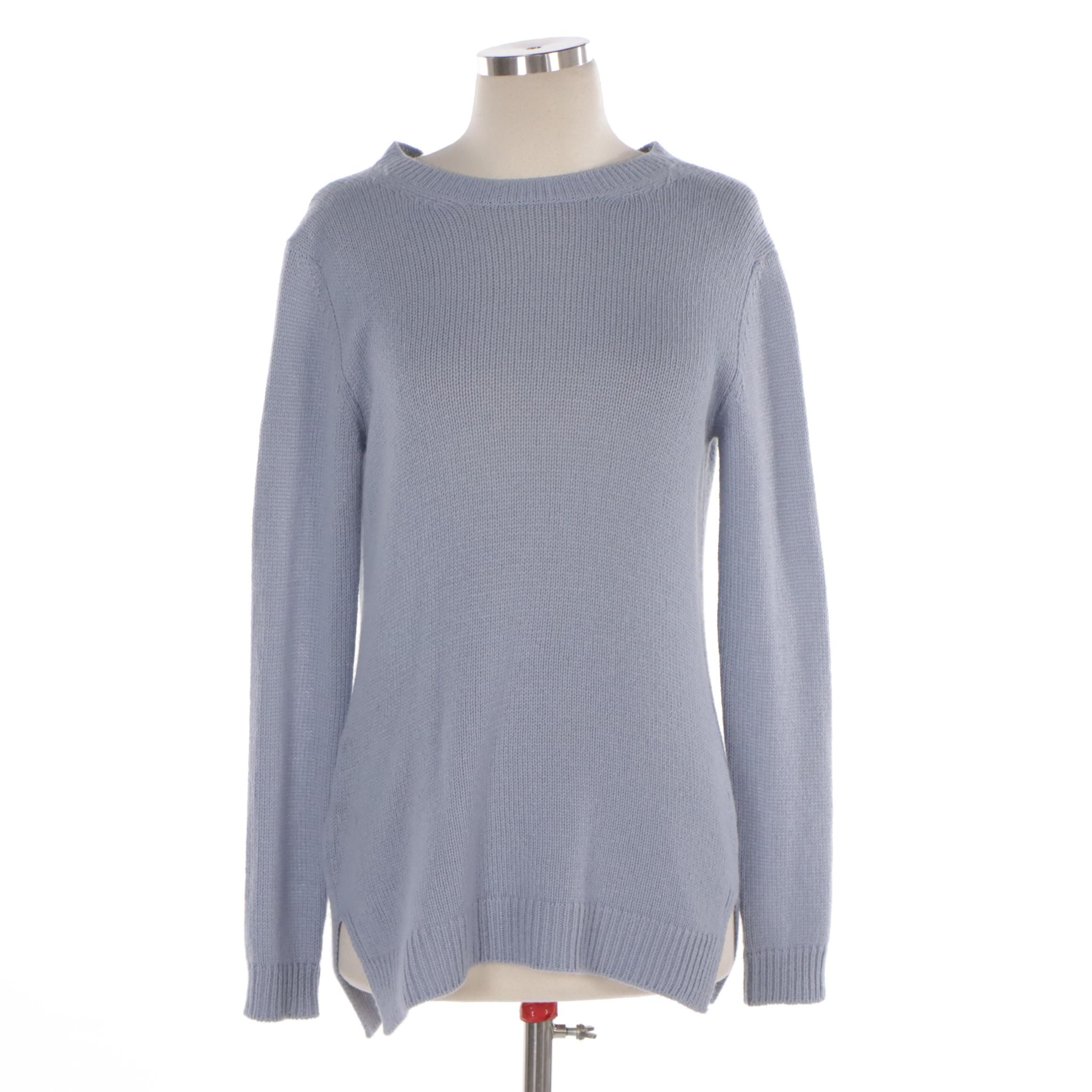 Prada Tie-Back Sweater in Blue Cashmere