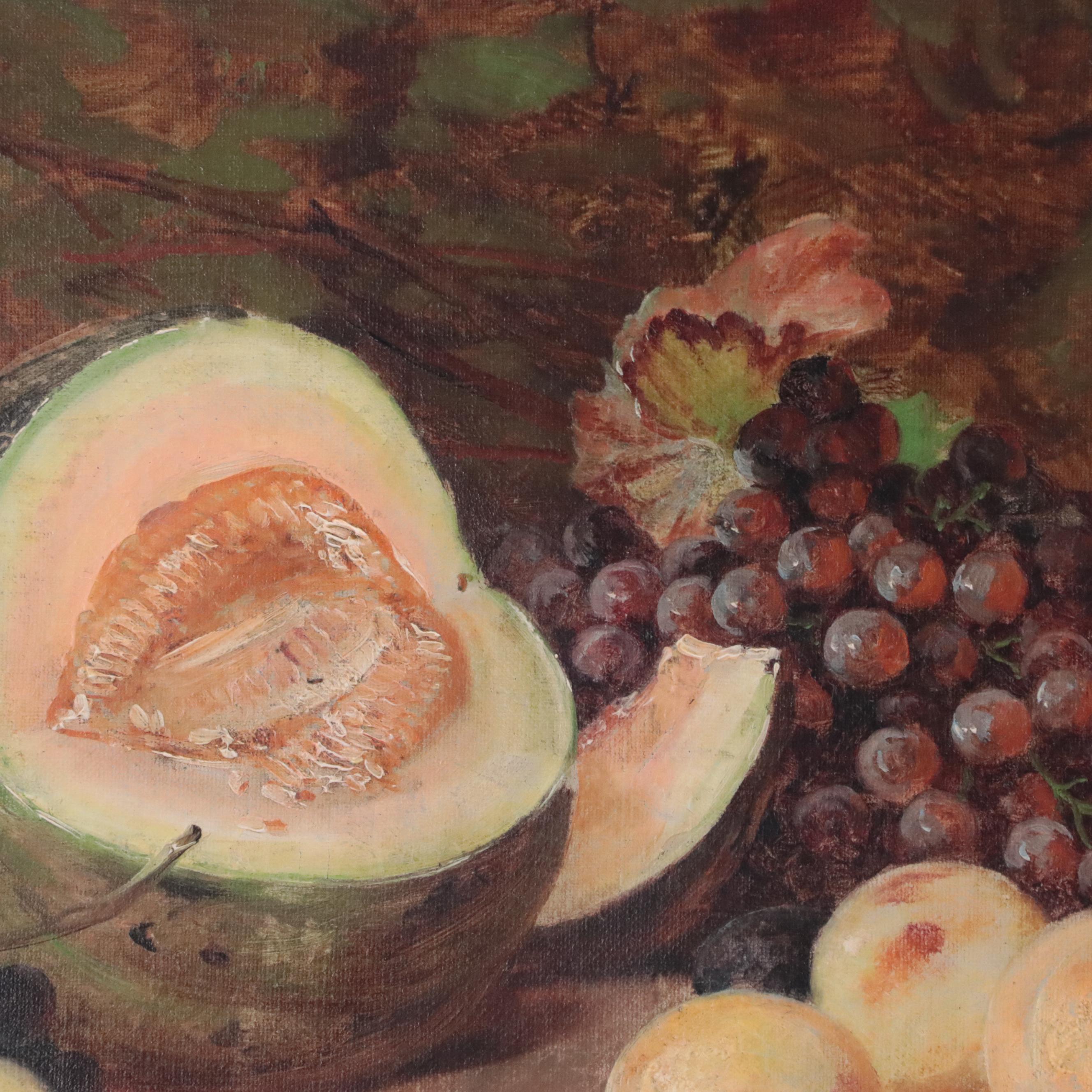 H. Raymond Fruit Still Life Oil Painting