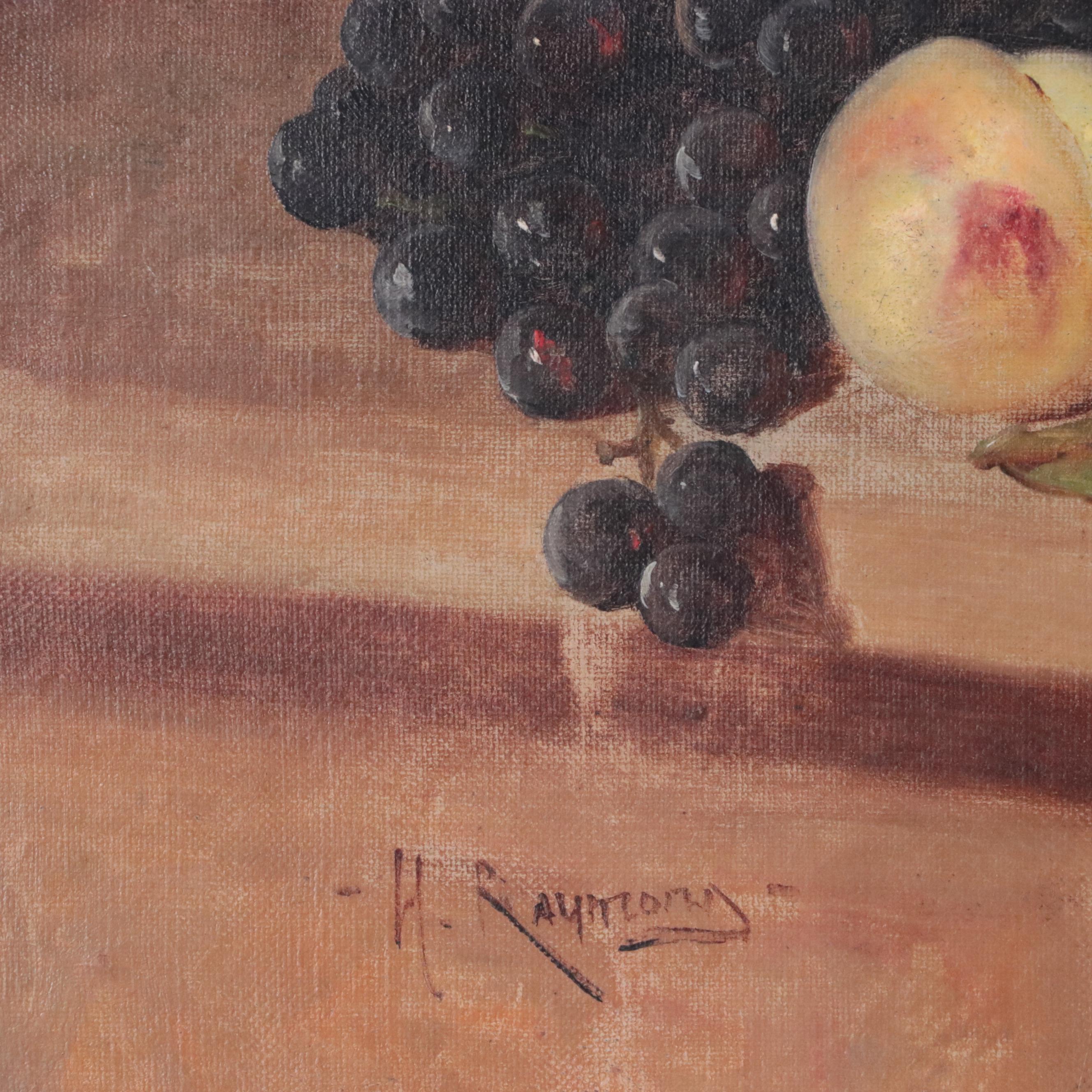H. Raymond Fruit Still Life Oil Painting