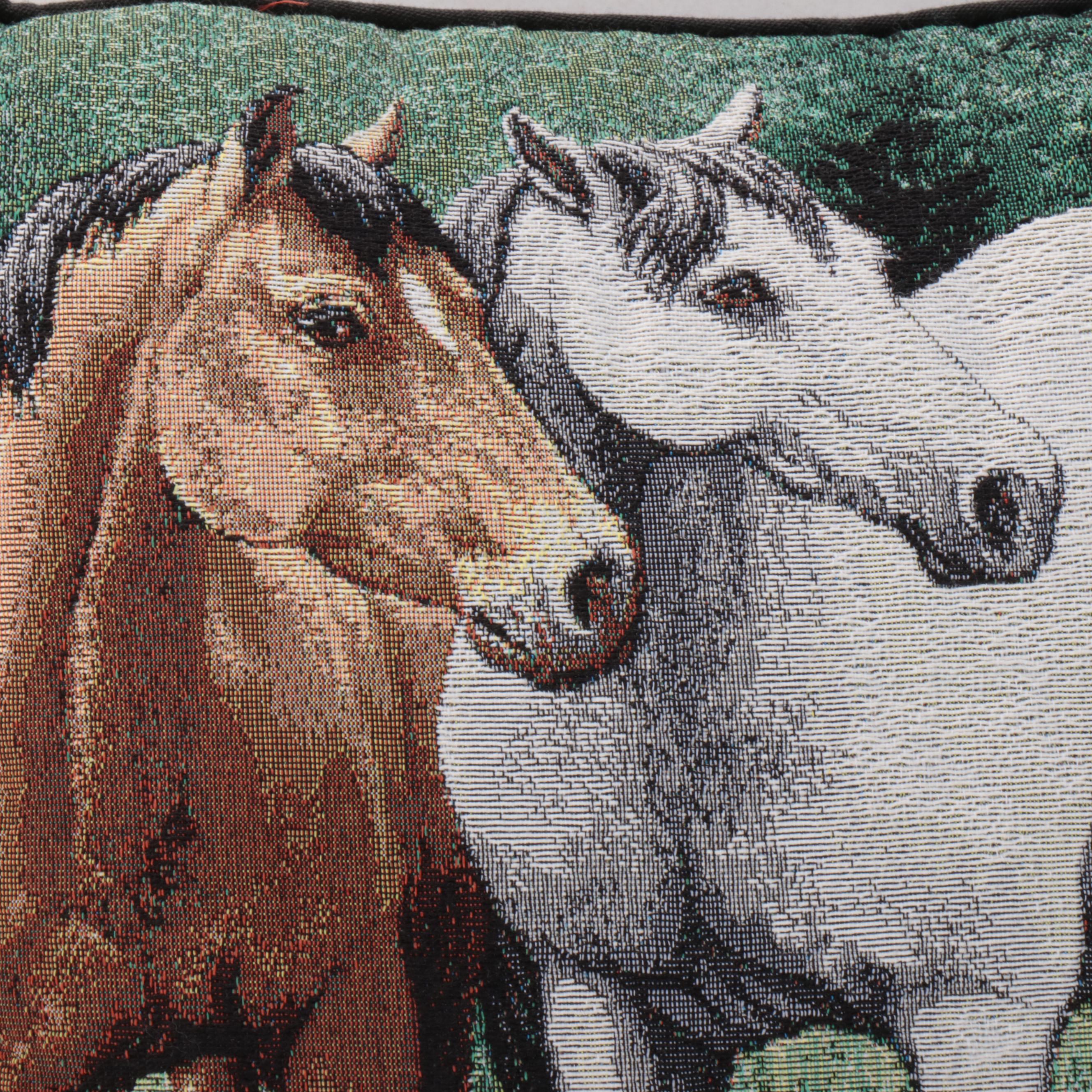 Goodwin Weavers Lipizzaner Horse Motif Throw with Accent Pillow & Luggage Stand