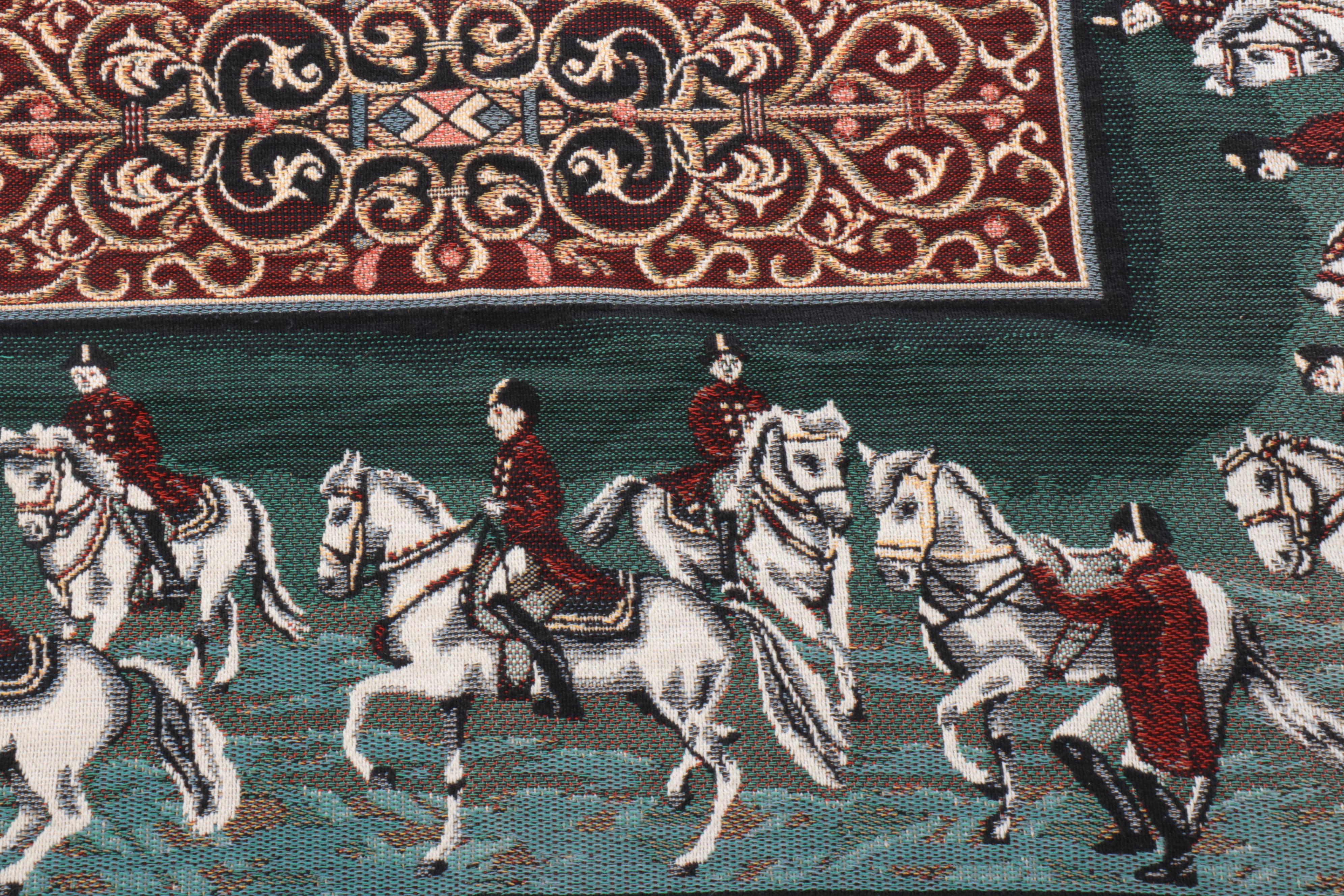 Goodwin Weavers Lipizzaner Horse Motif Throw with Accent Pillow & Luggage Stand