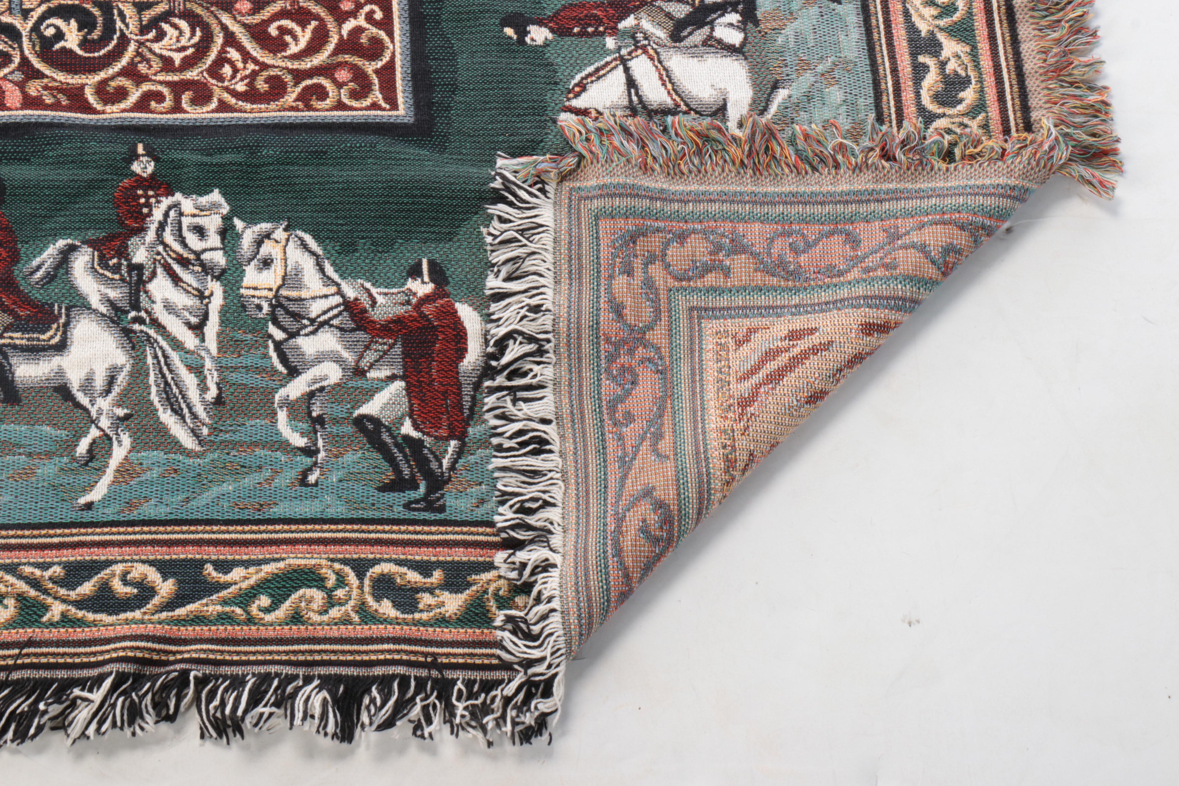 Goodwin Weavers Lipizzaner Horse Motif Throw with Accent Pillow & Luggage Stand