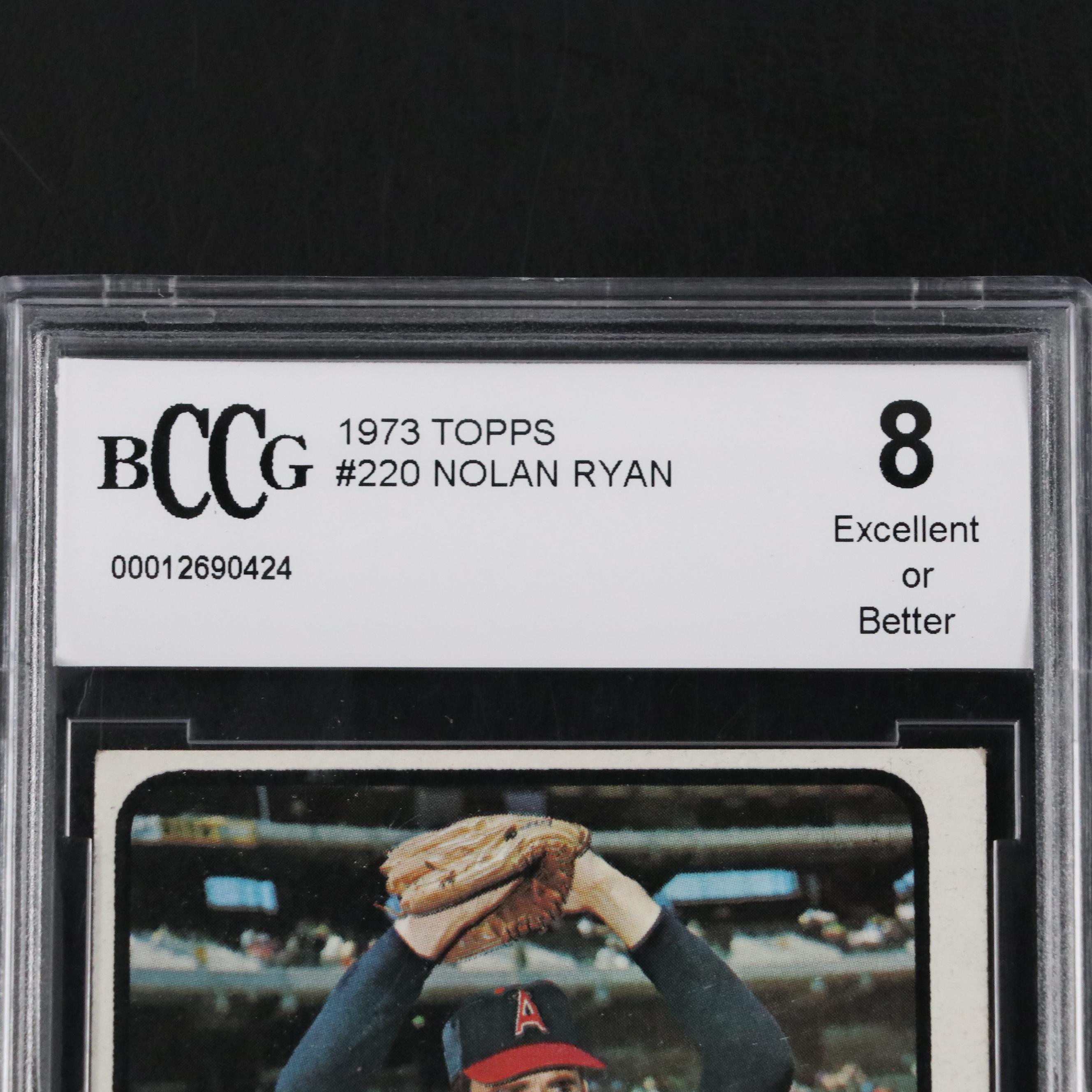 1973 Topps Nolan Ryan California Angels Baseball Card #220 Graded BCCG 8