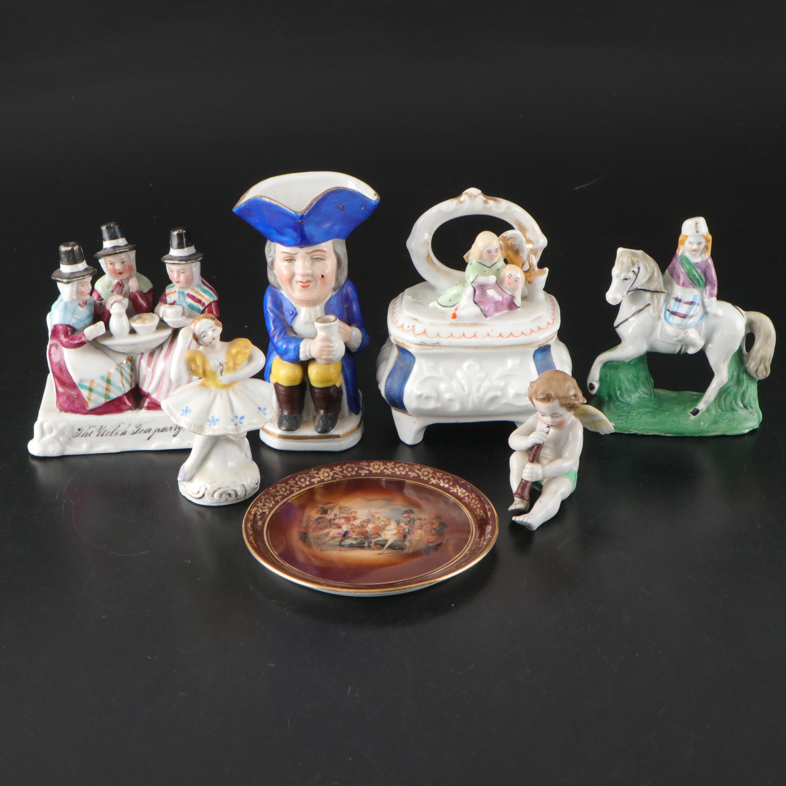 German Ceramic Toby Jug with Fairings and Other Décor