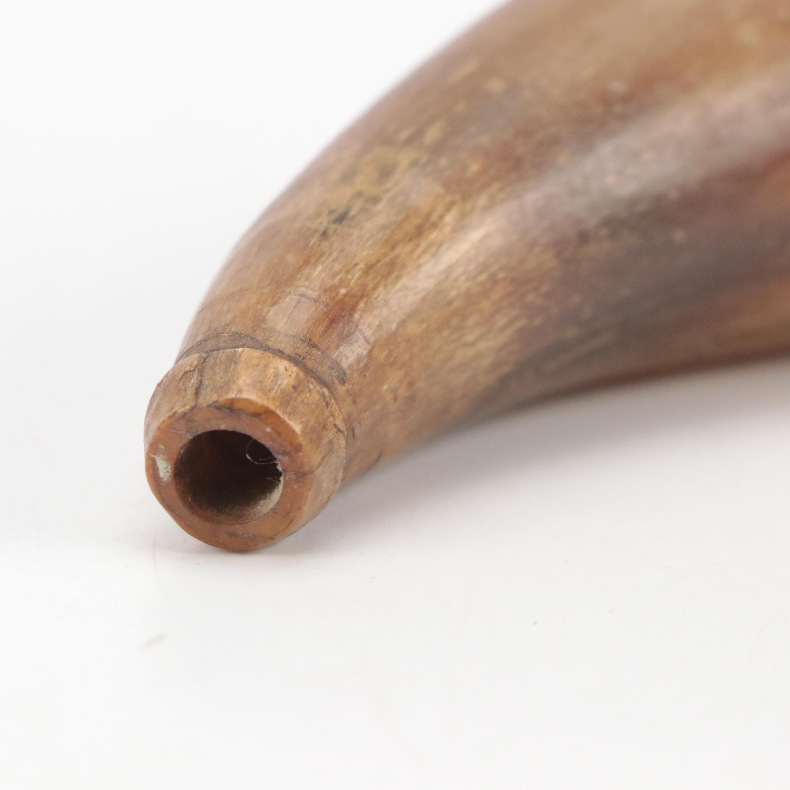 Wooden and Tortoise Shell Boxes with Powder Horn
