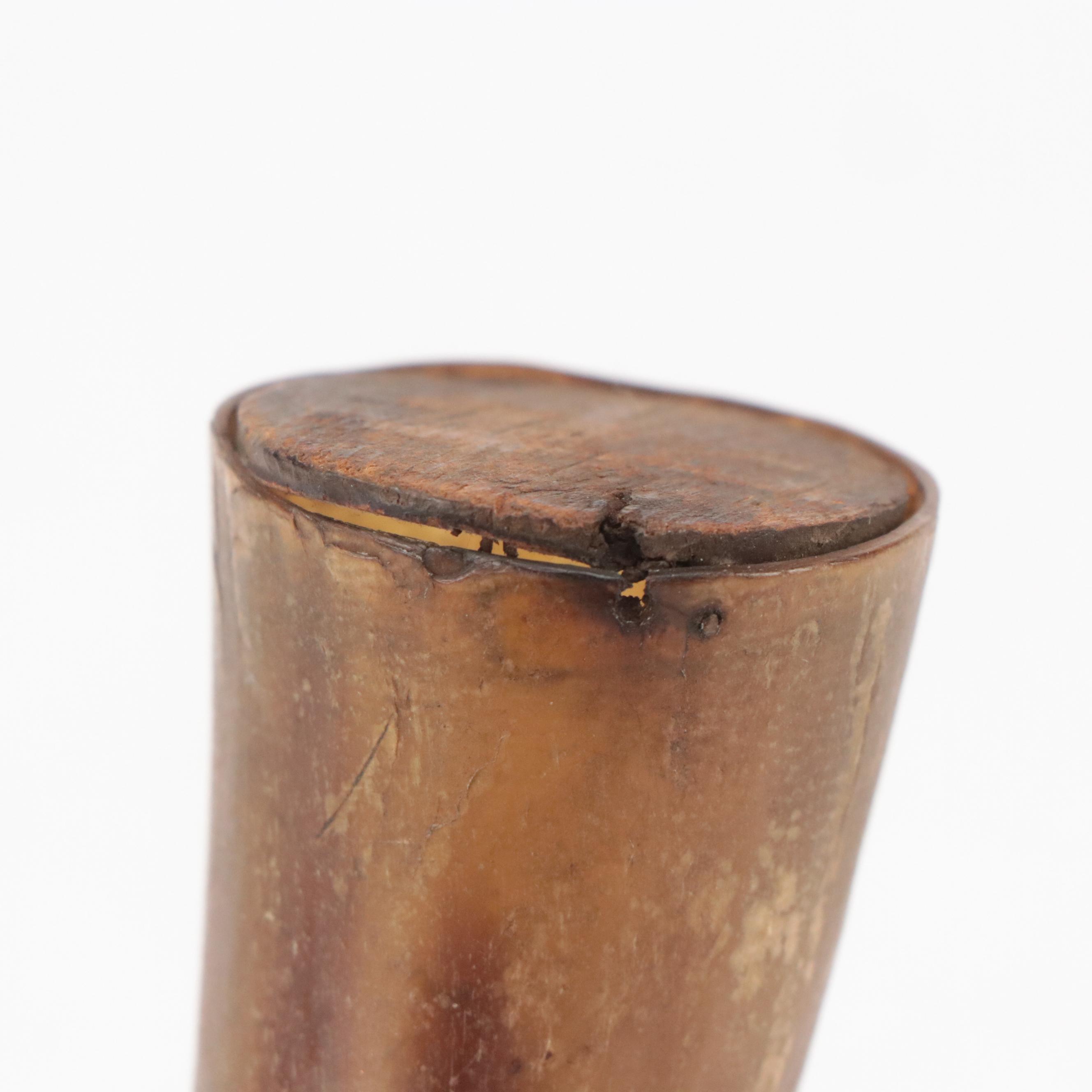 Wooden and Tortoise Shell Boxes with Powder Horn