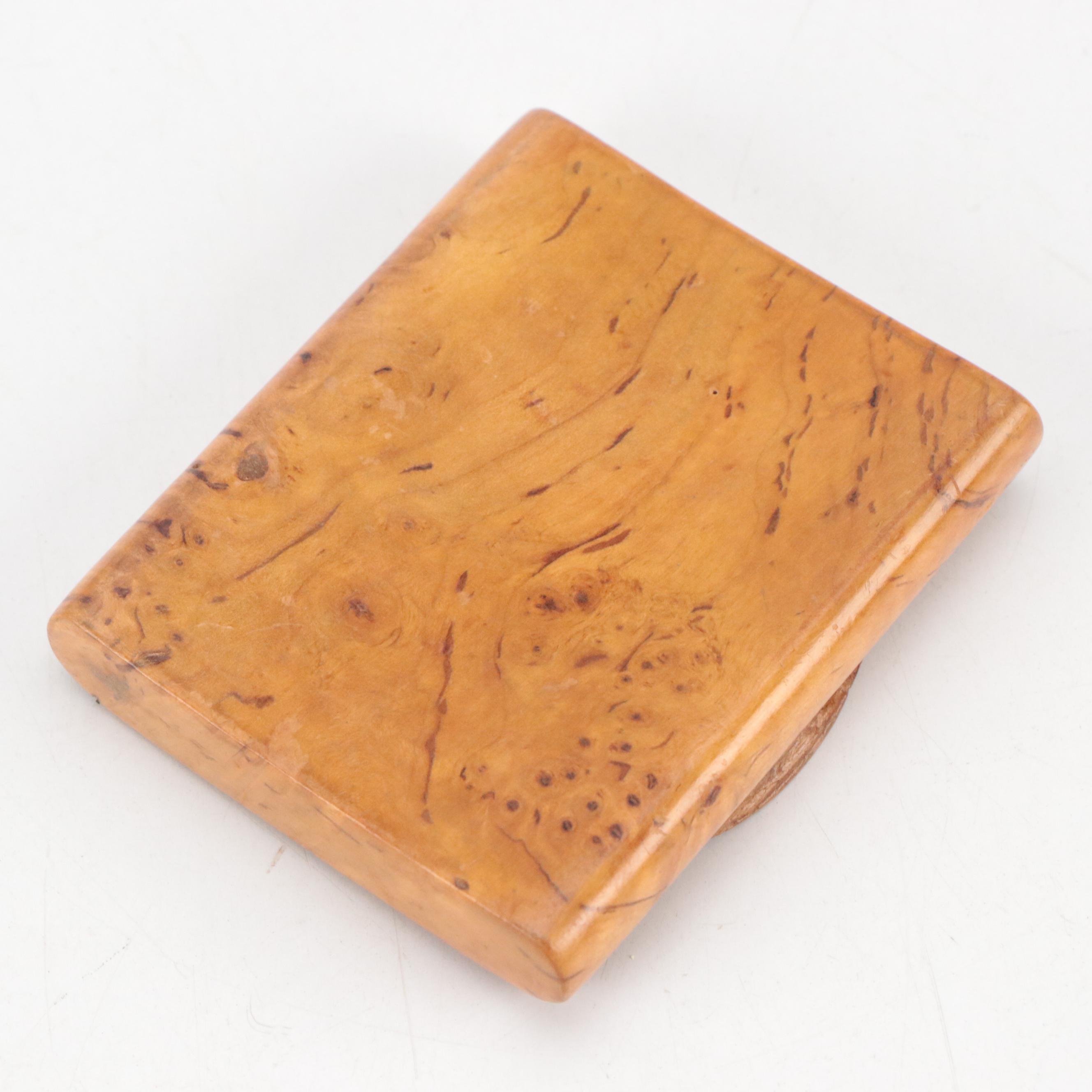 Wooden and Tortoise Shell Boxes with Powder Horn