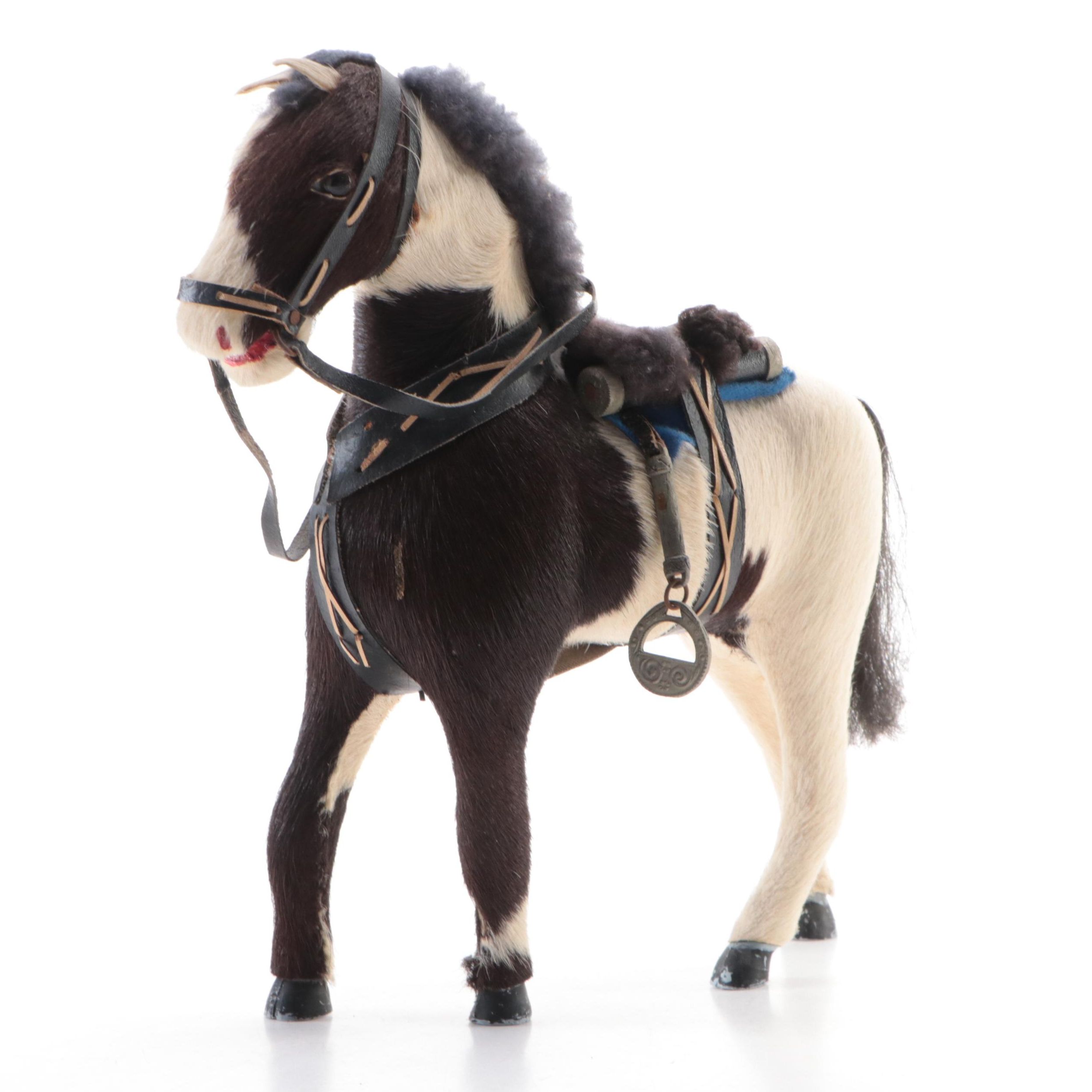 Pony Hair Wrapped Paint Horse Figurine