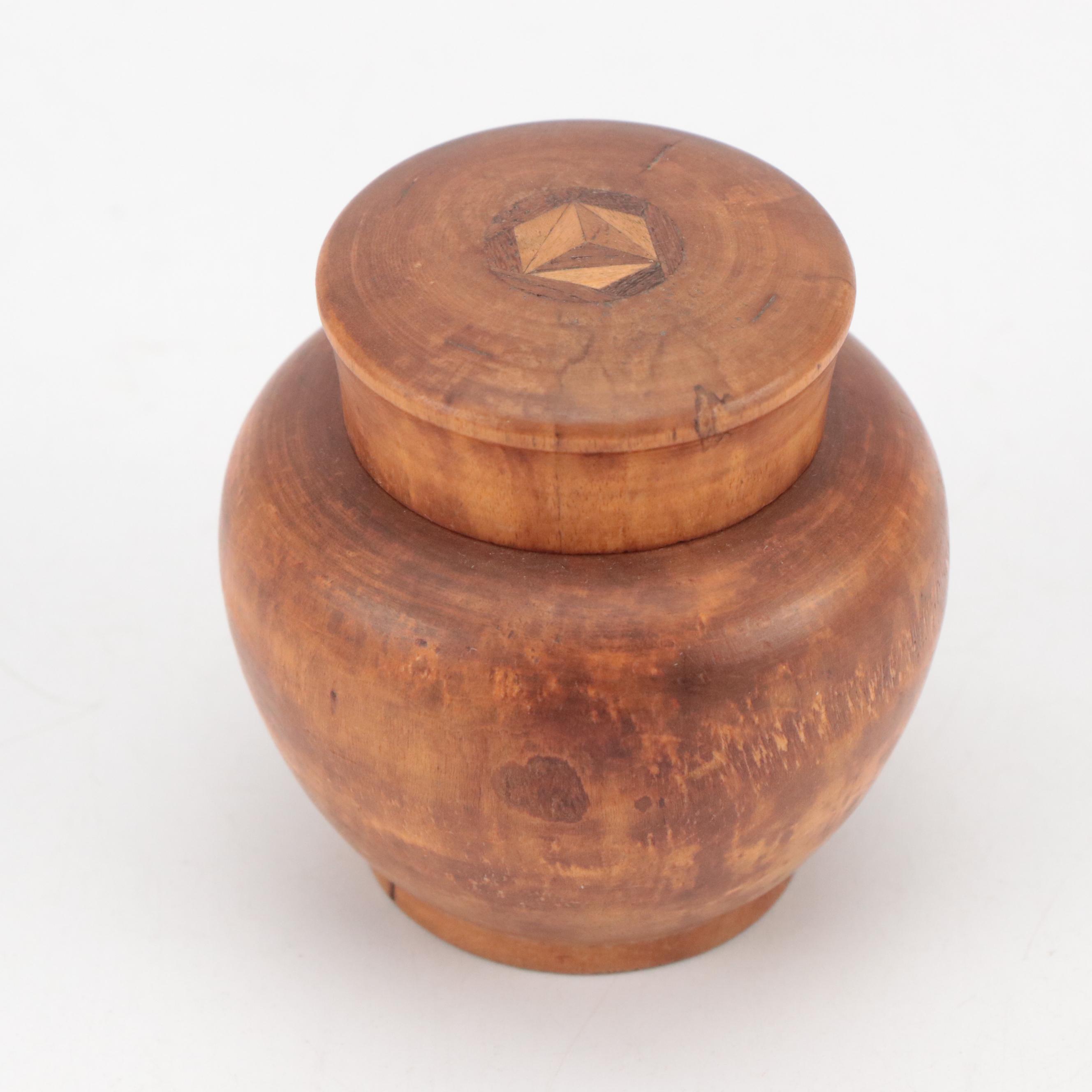 English, French and American Burl Wood and Other Treenware Lidded Boxes