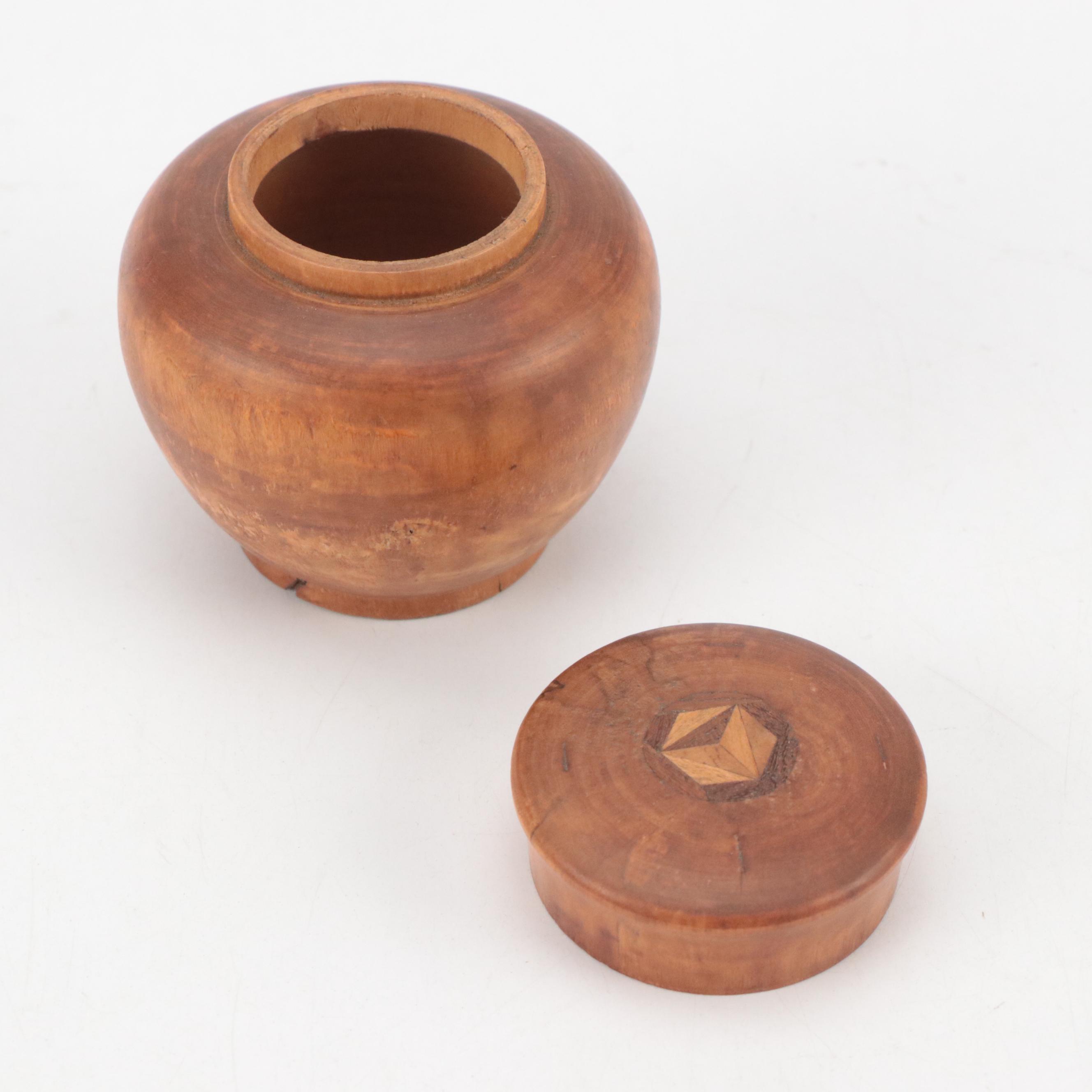 English, French and American Burl Wood and Other Treenware Lidded Boxes