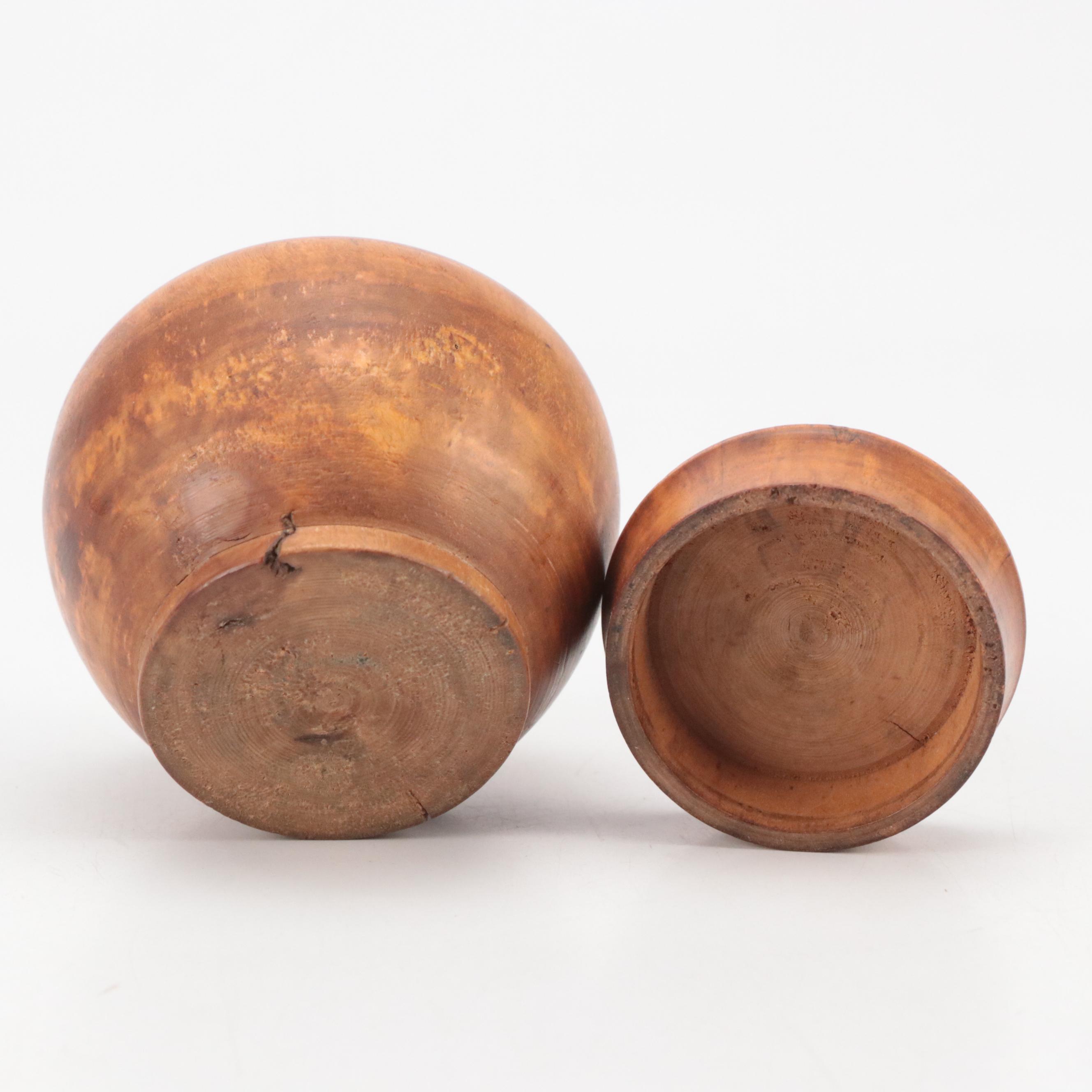 English, French and American Burl Wood and Other Treenware Lidded Boxes