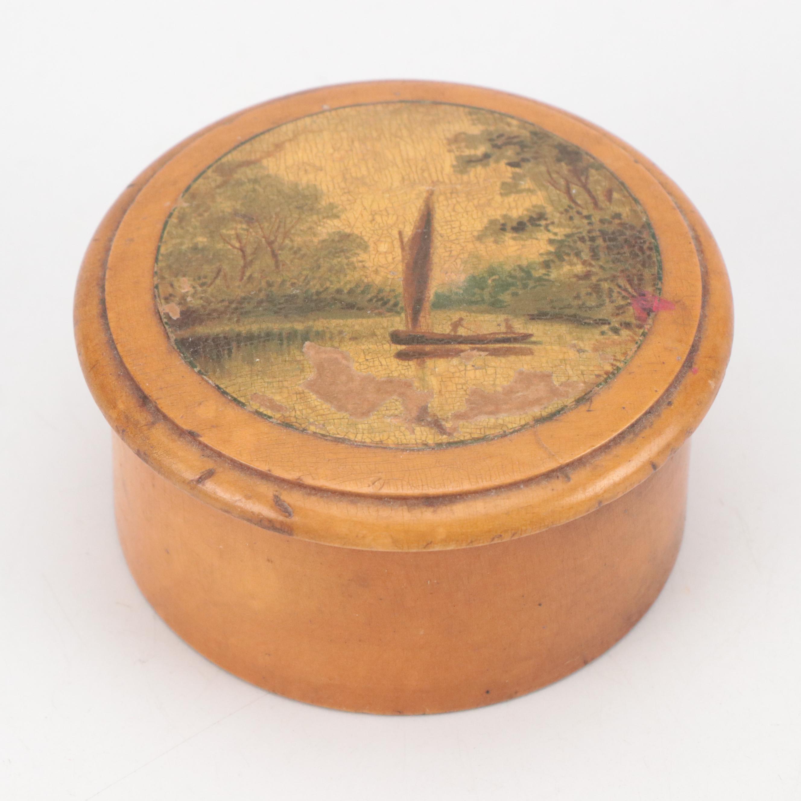 English, French and American Burl Wood and Other Treenware Lidded Boxes