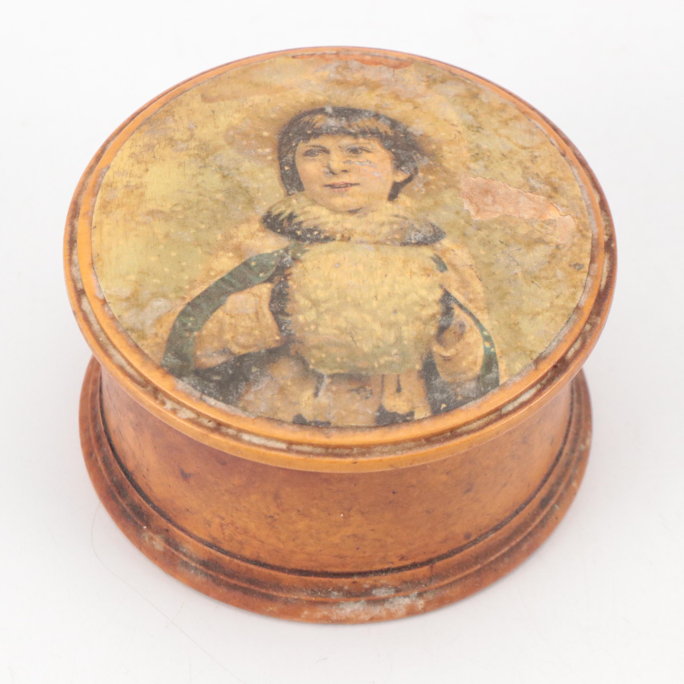 English, French and American Burl Wood and Other Treenware Lidded Boxes